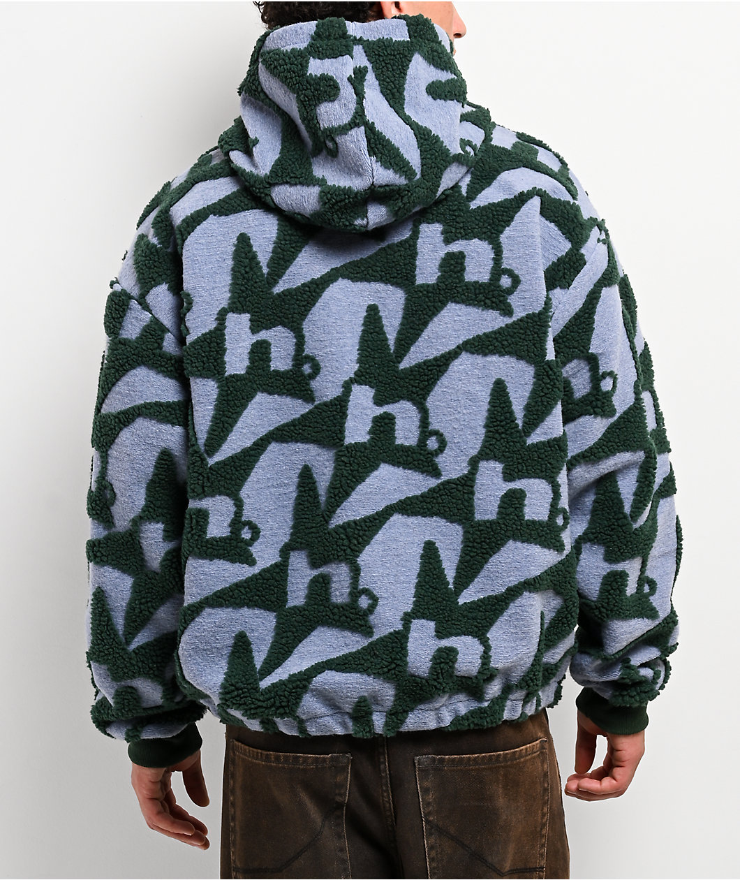 HUF H Star Repeat Ice Blue Zip Hoodie