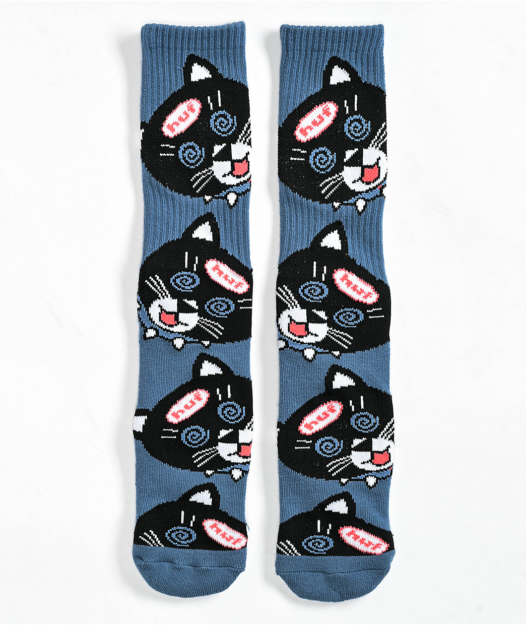 HUF Hypno Cat Blue Crew Socks