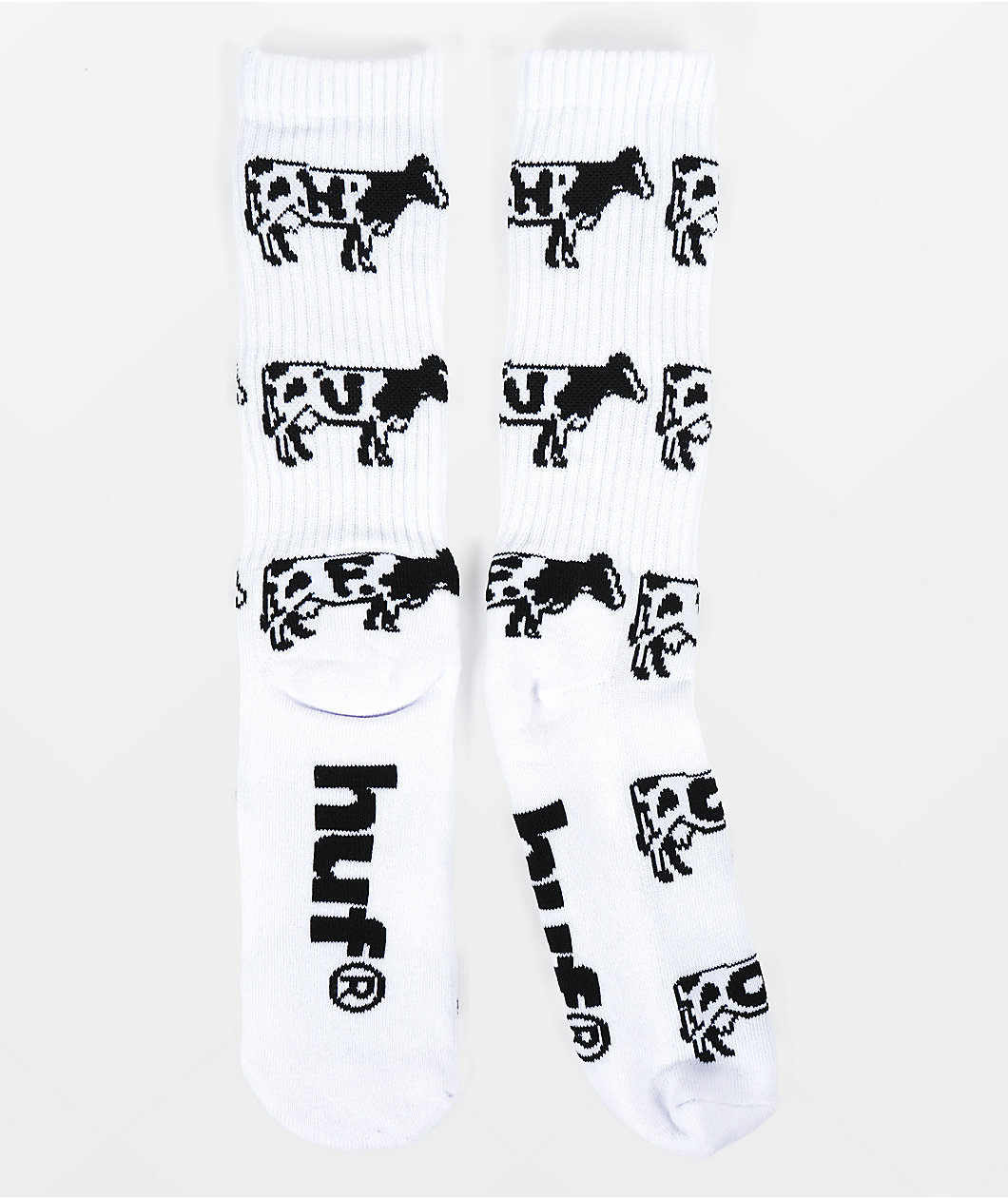 HUF Moo White Crew Socks