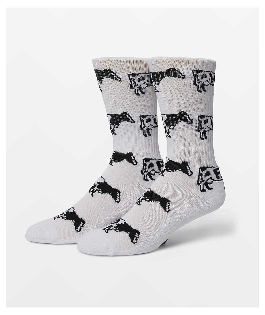 HUF Moo White Crew Socks