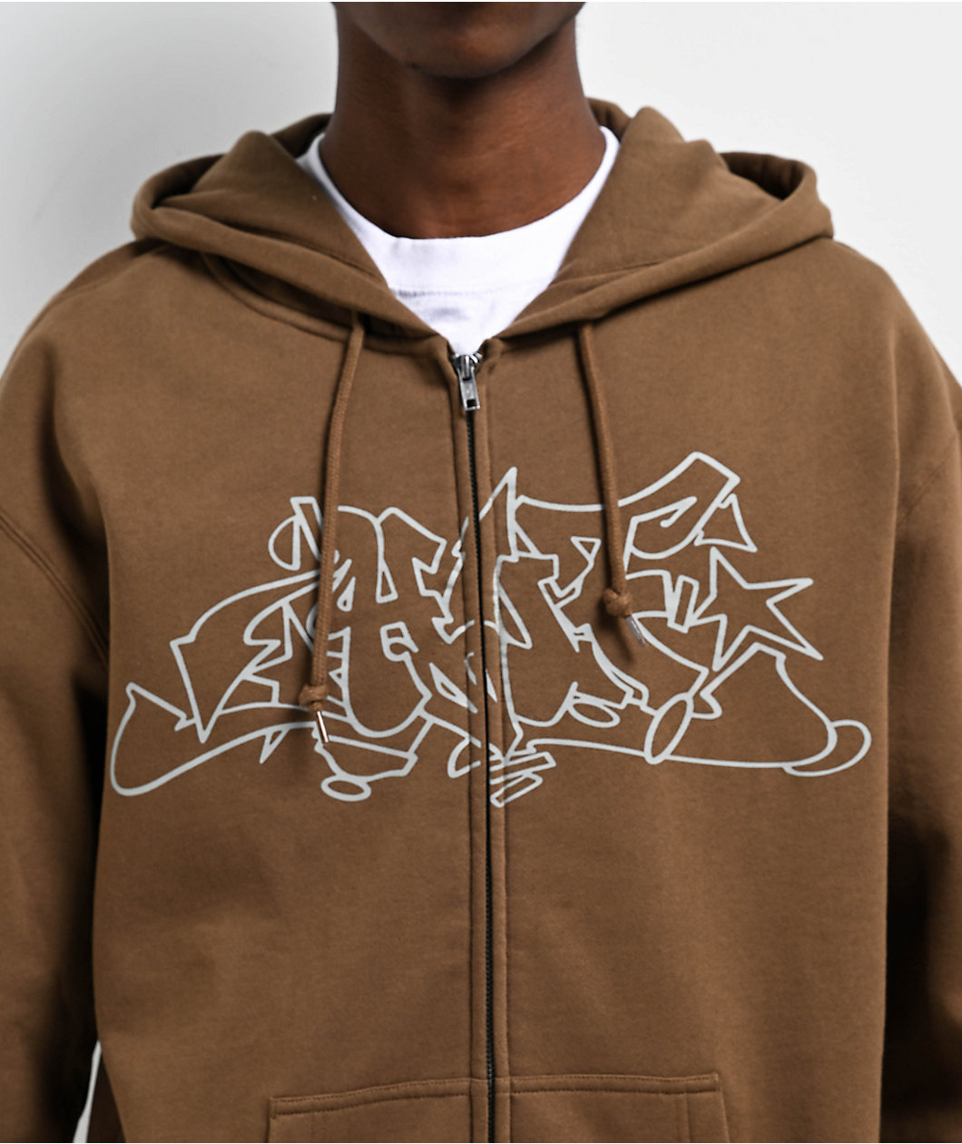 HUF Outline Brown Zip Hoodie