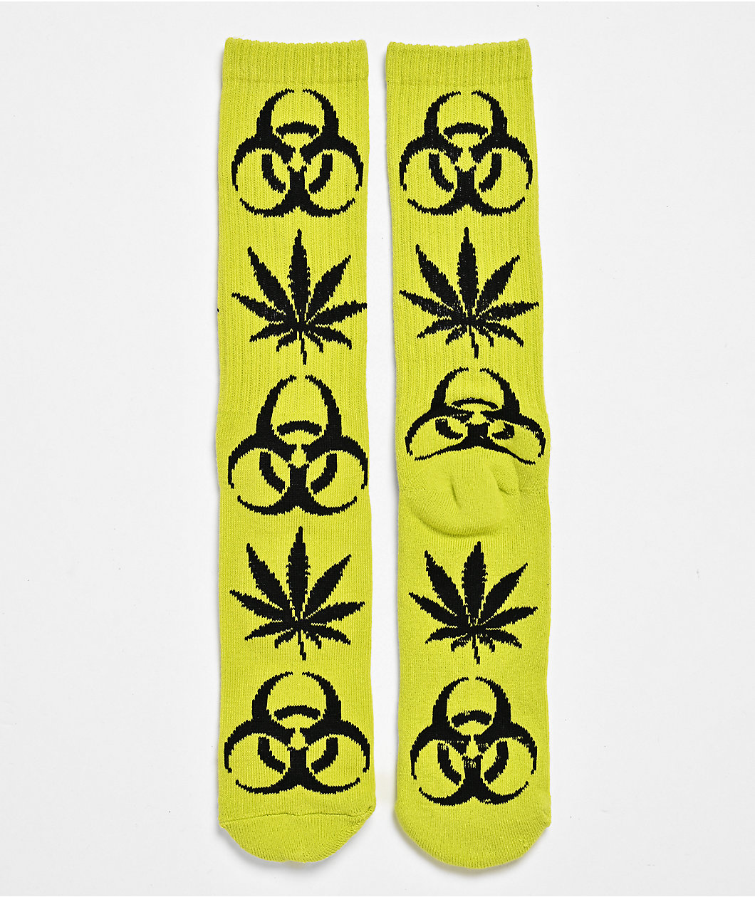 HUF Sector Plantlife Safety Green Crew Socks