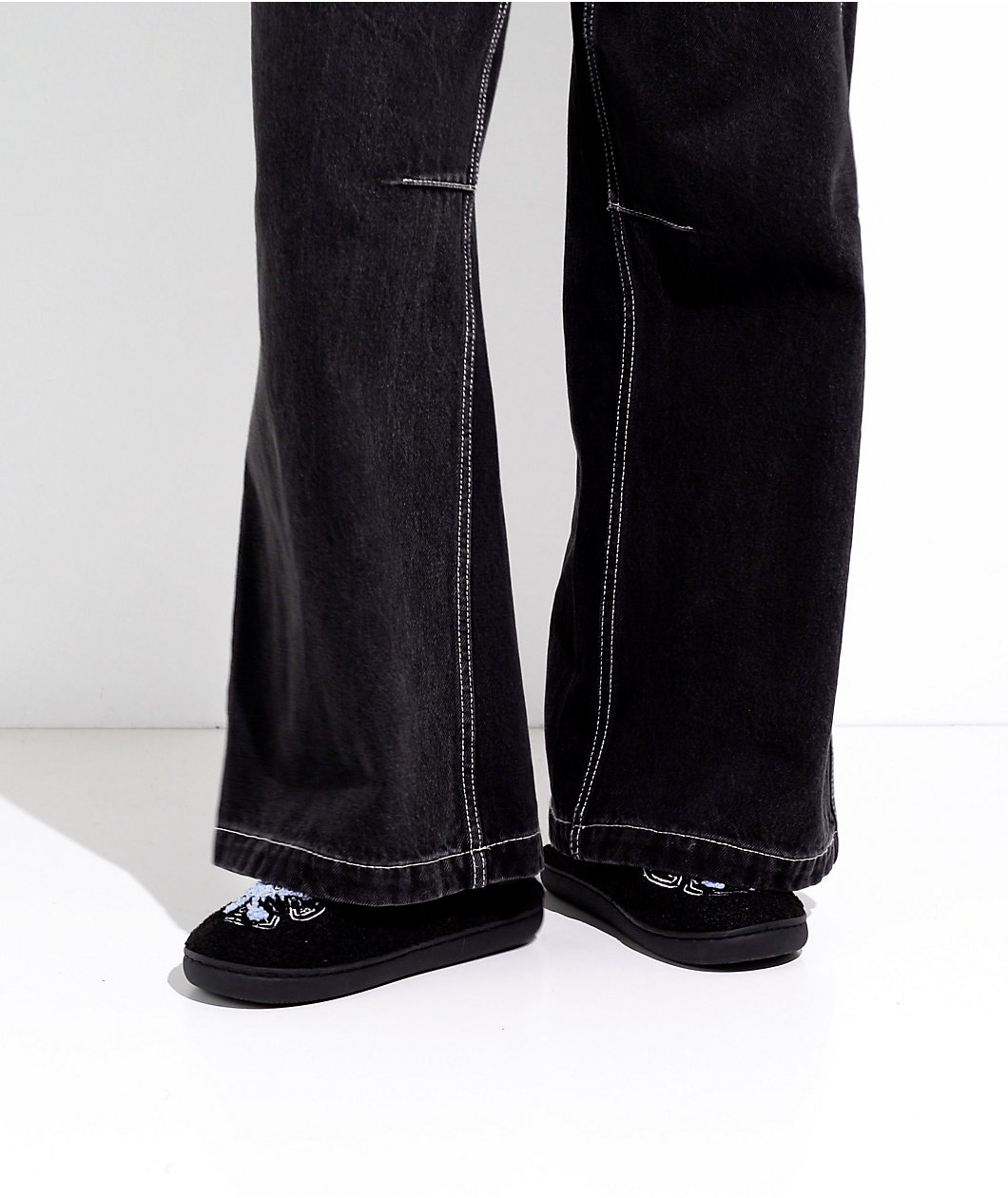 HUF Snow Angel Black Fuzzy Slippers