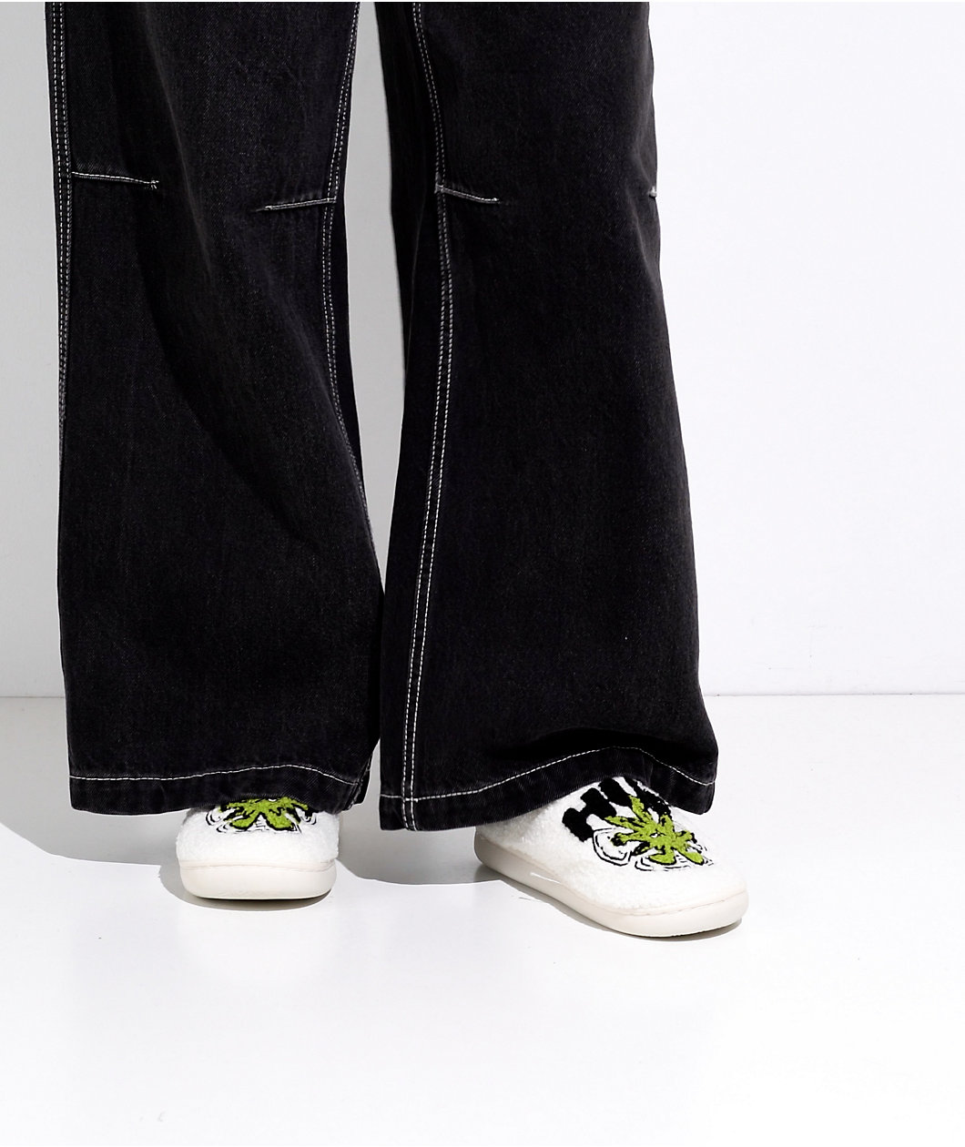 HUF Snow Angel White Fuzzy Slippers