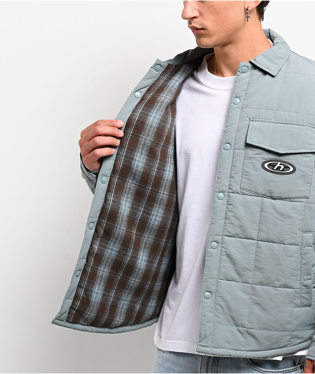 HUF Villard Steel Blue Quilted Shacket