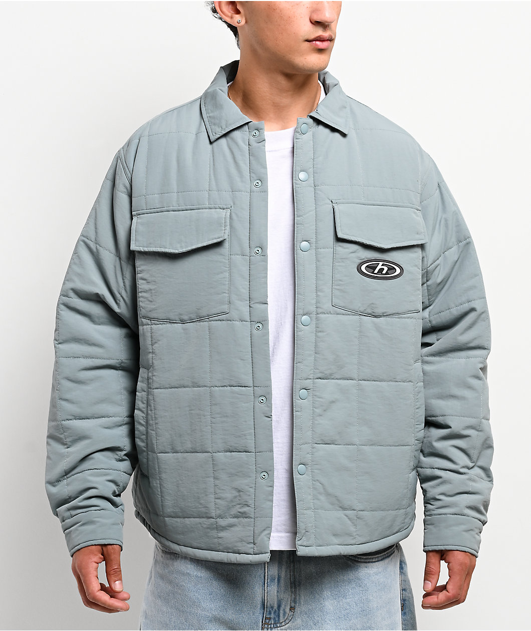 HUF Villard Steel Blue Quilted Shacket
