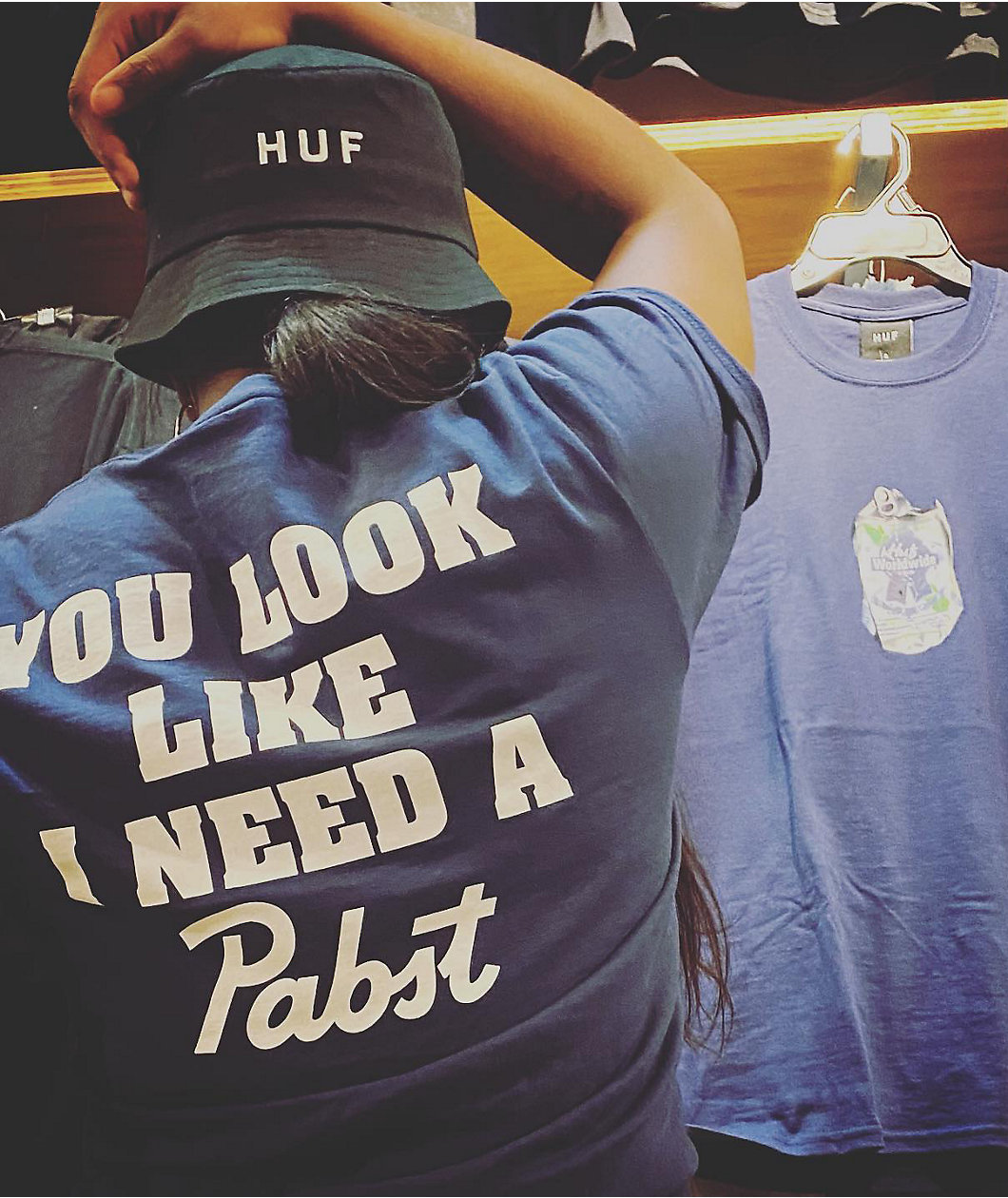 HUF X PBR Crushed Can Navy T-Shirt