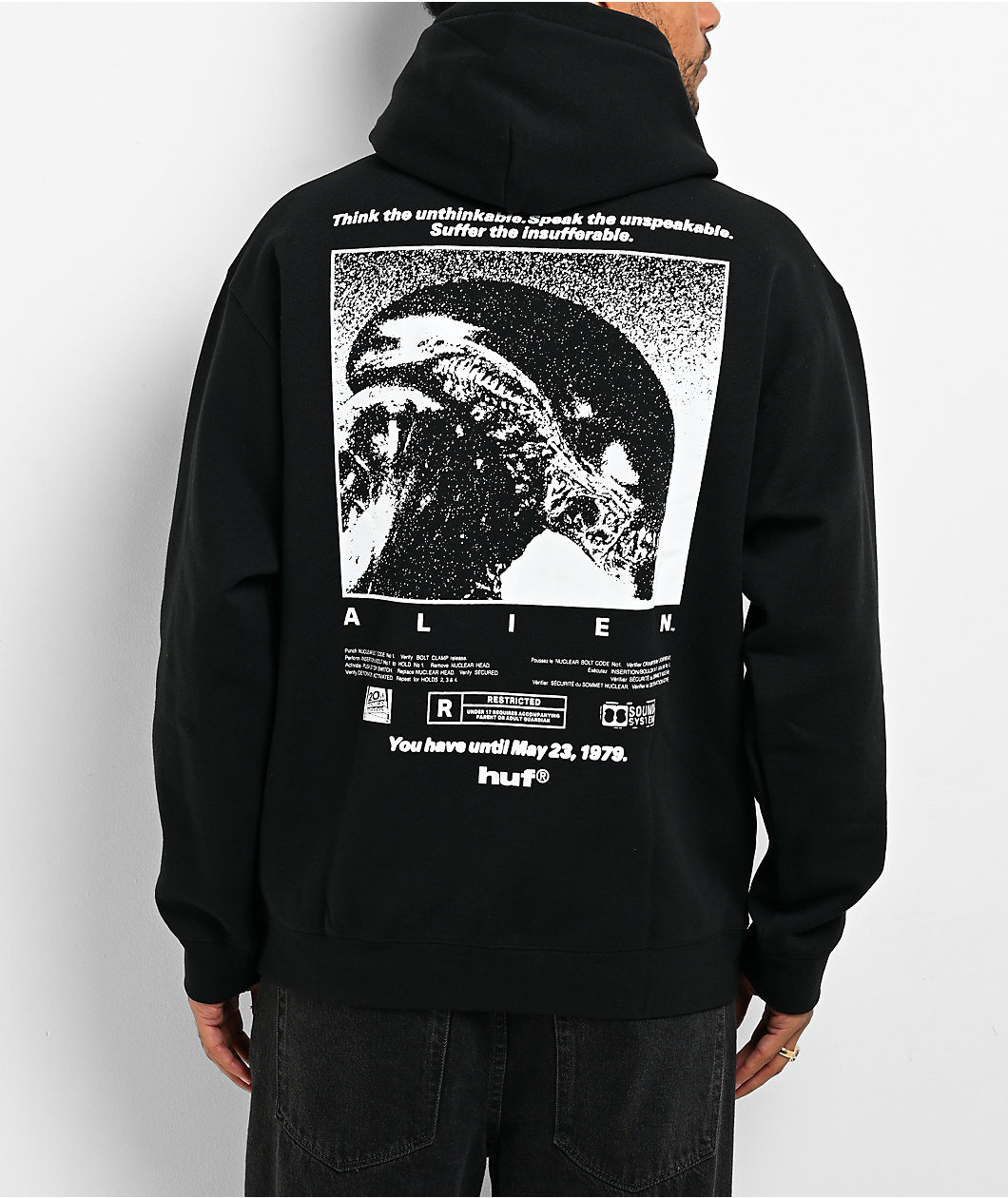 HUF x ALIEN Fossilized Black Hoodie