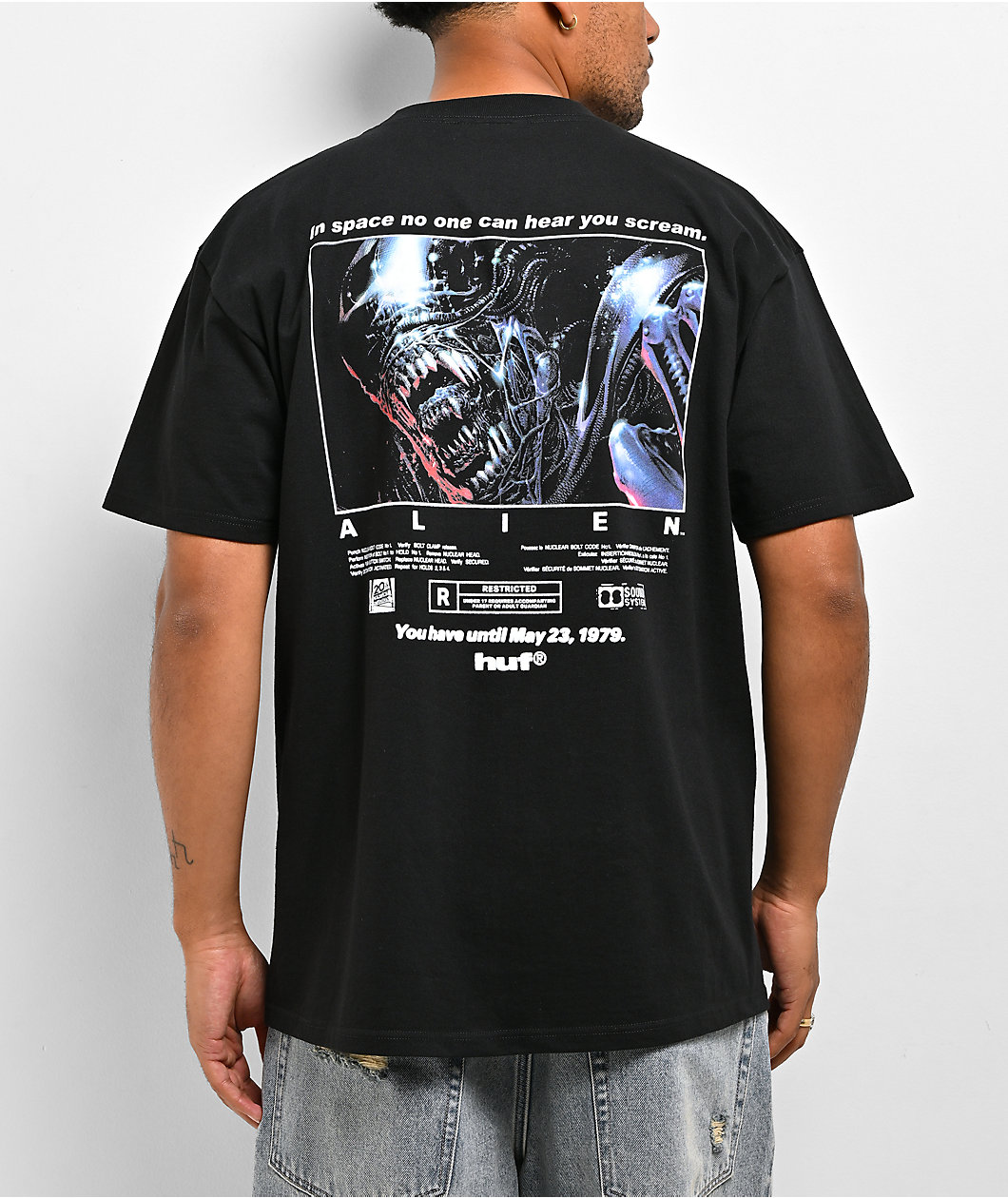 HUF x ALIEN Scream Black T-Shirt