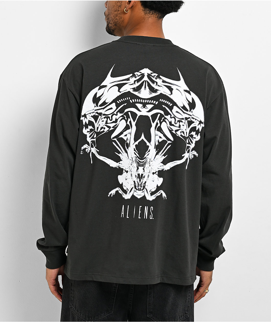 HUF x ALIEN Xenomorph Black Wash Long Sleeve T-Shirt