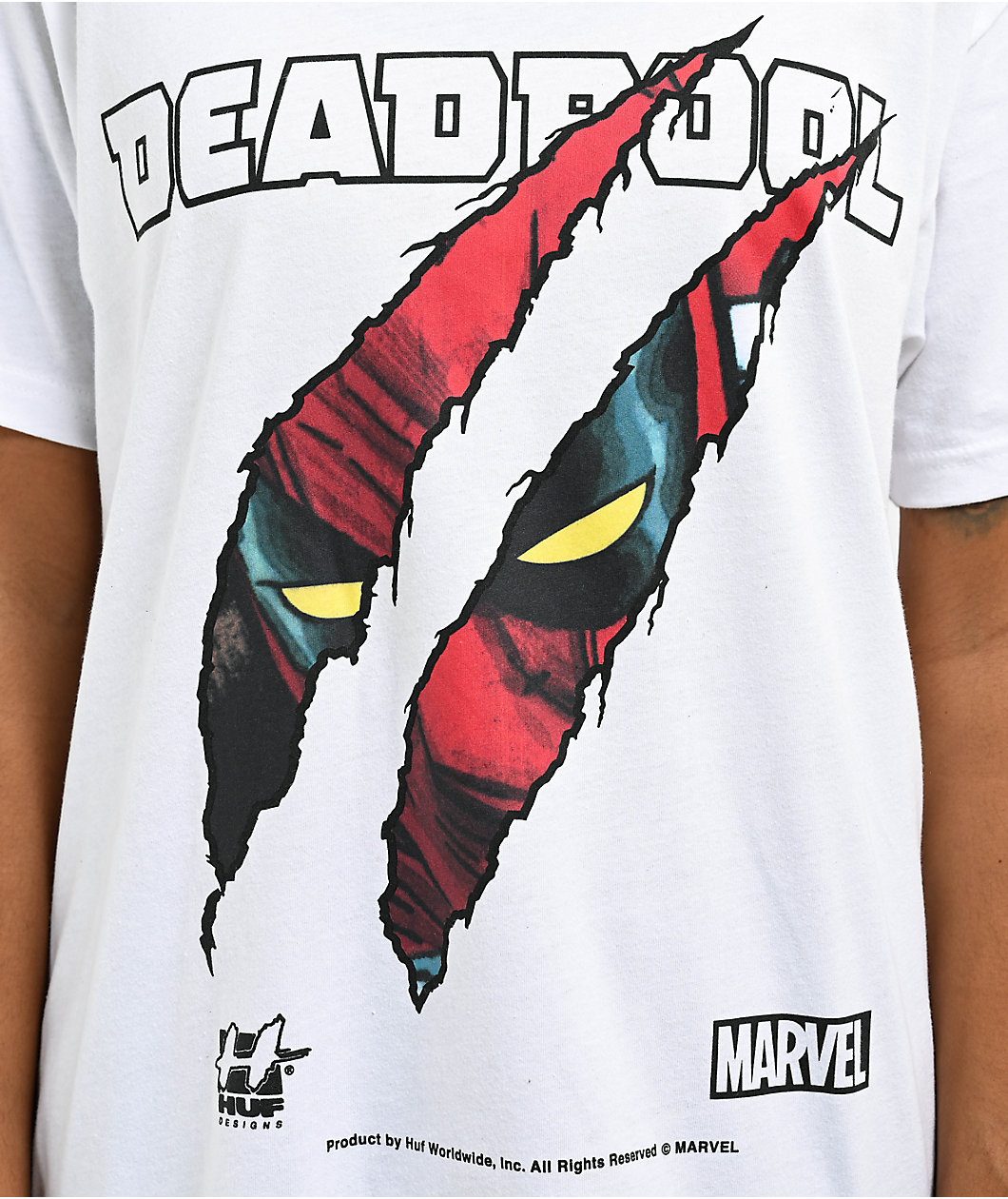 HUF x Deadpool Slasher White T-Shirt