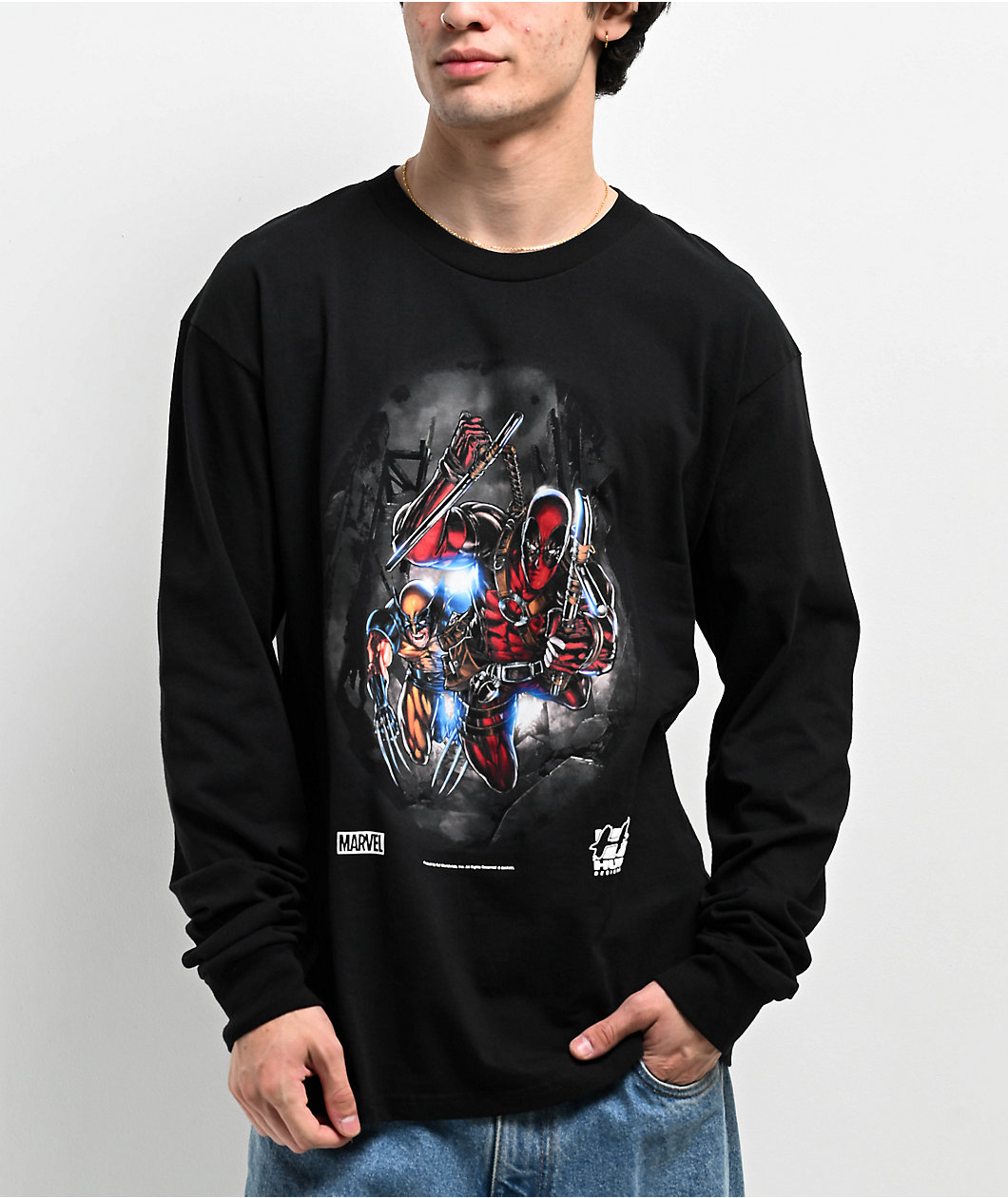 HUF x Deadpool Wolverine Black Long Sleeve T-Shirt