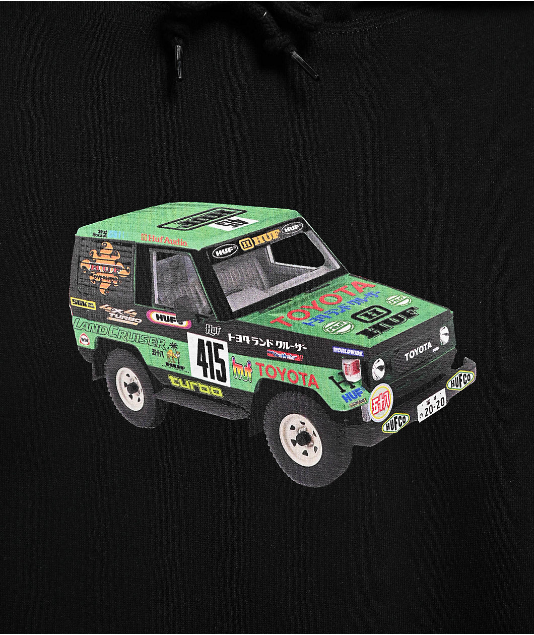 HUF x Land Cruiser Sahara Rally Black Hoodie