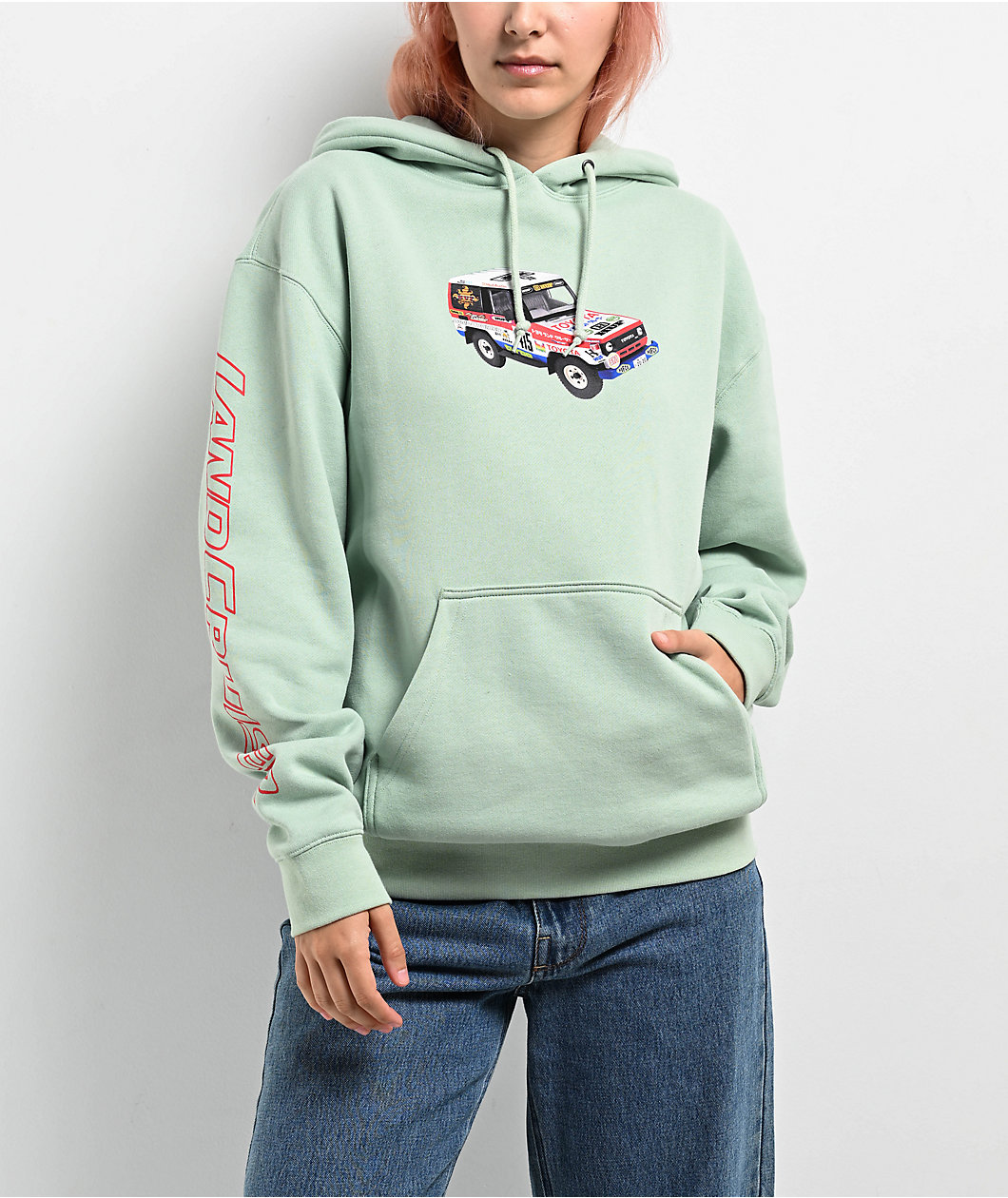 HUF x Land Cruiser Sahara Rally Mint Hoodie