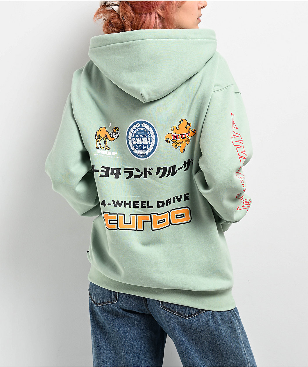 HUF x Land Cruiser Sahara Rally Mint Hoodie