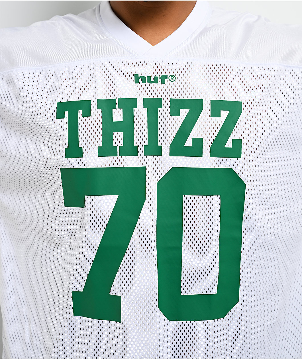 HUF x Mac Dre Thizz White Football Jersey