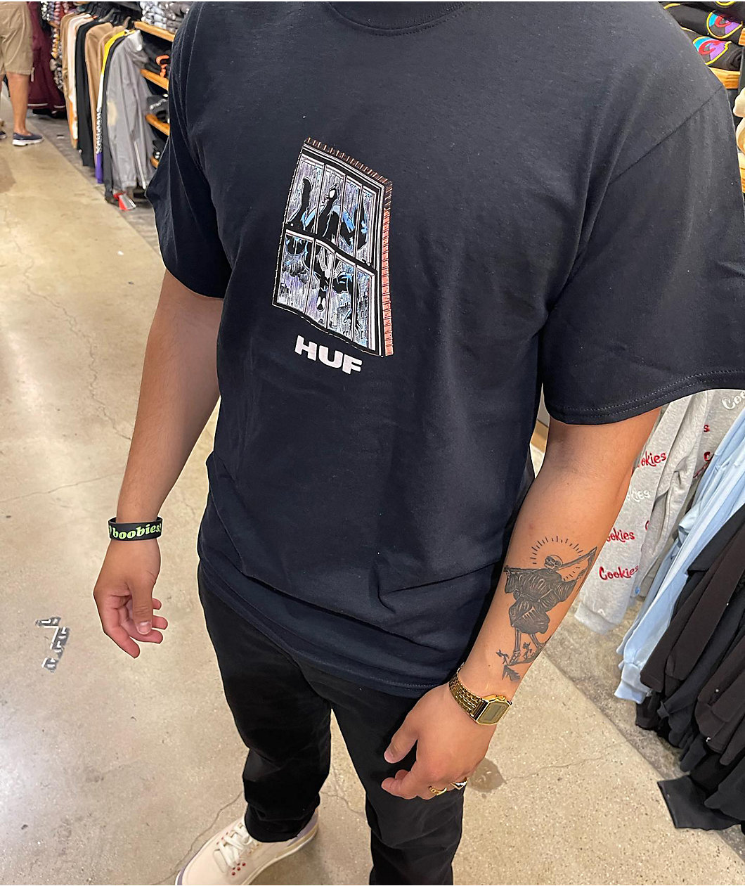 HUF x Marvel Black Suit Spider-Man Black T-Shirt