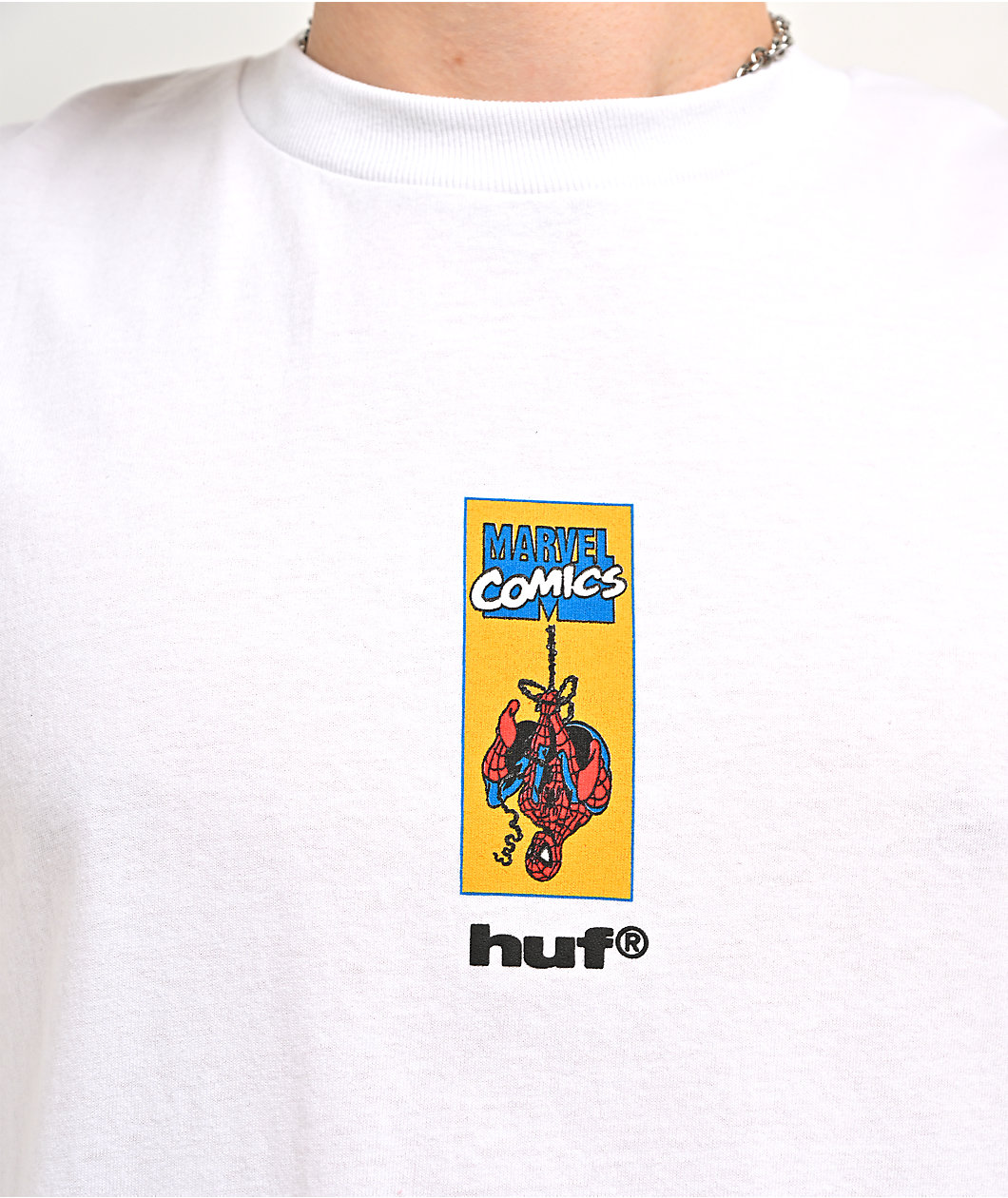 HUF x Marvel Spider-Man Upside Down White T-Shirt