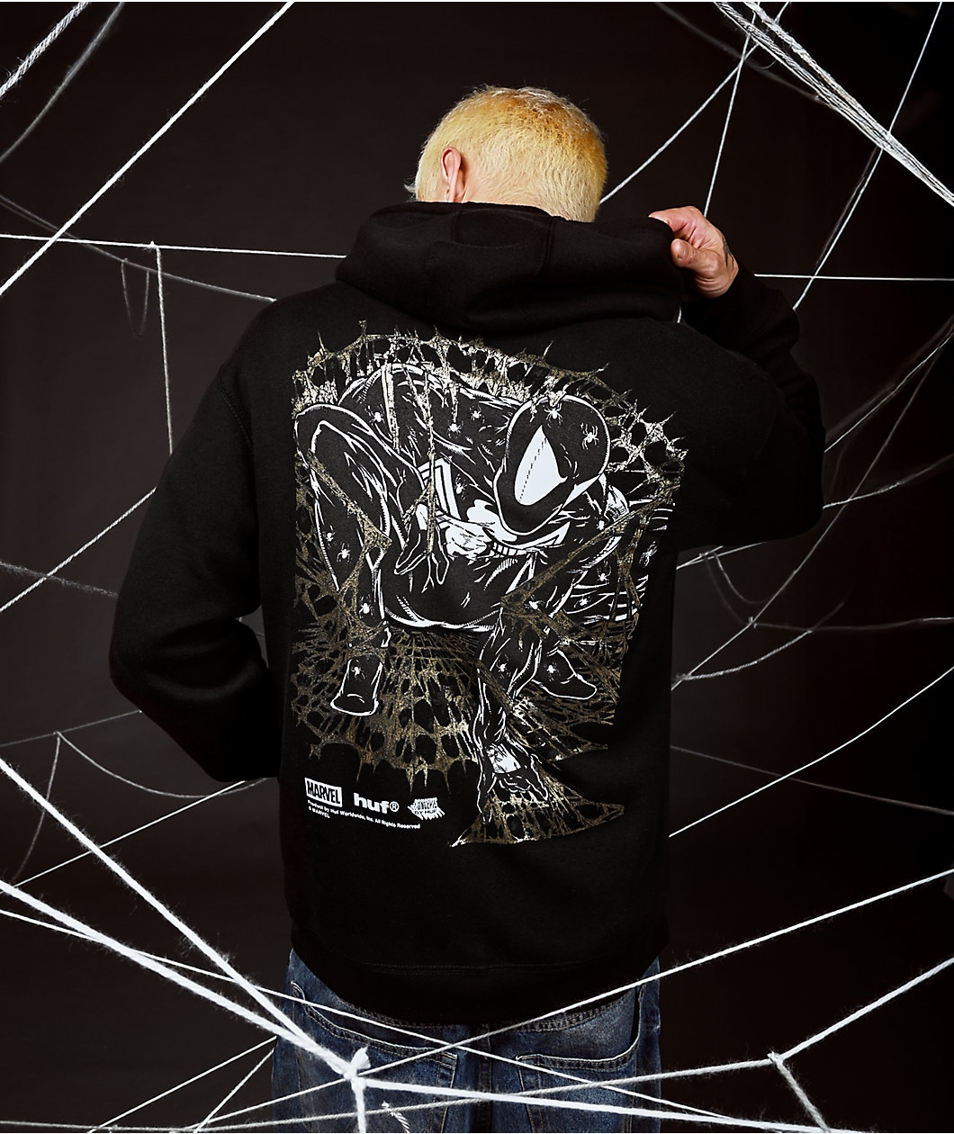 HUF x Spider-Man Arachknight Black Zip Hoodie