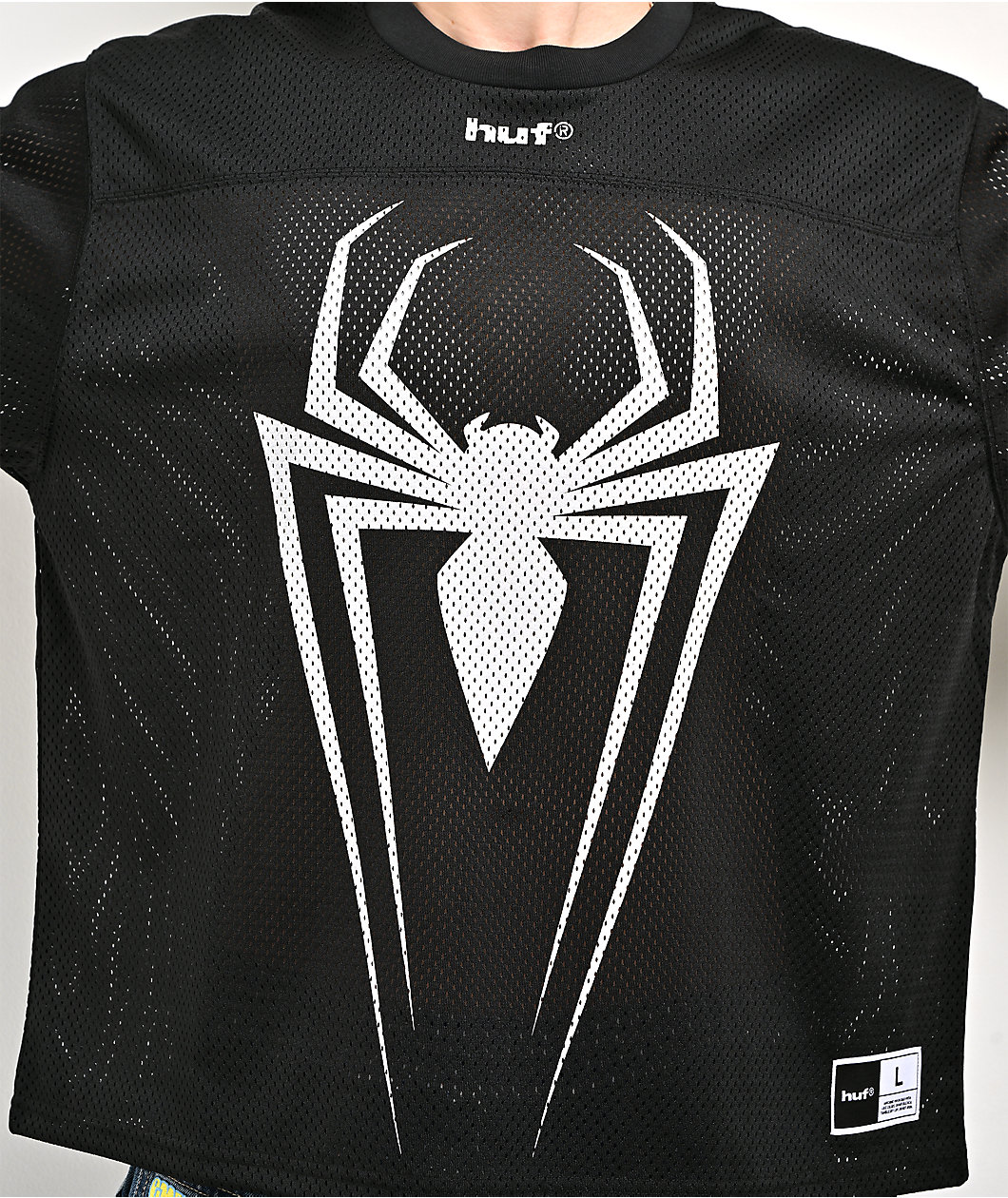 HUF x Spider-Man Black Football Jersey