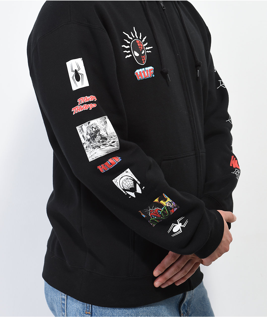 HUF x Spider-Man Spidey Sense Black Zip Hoodie