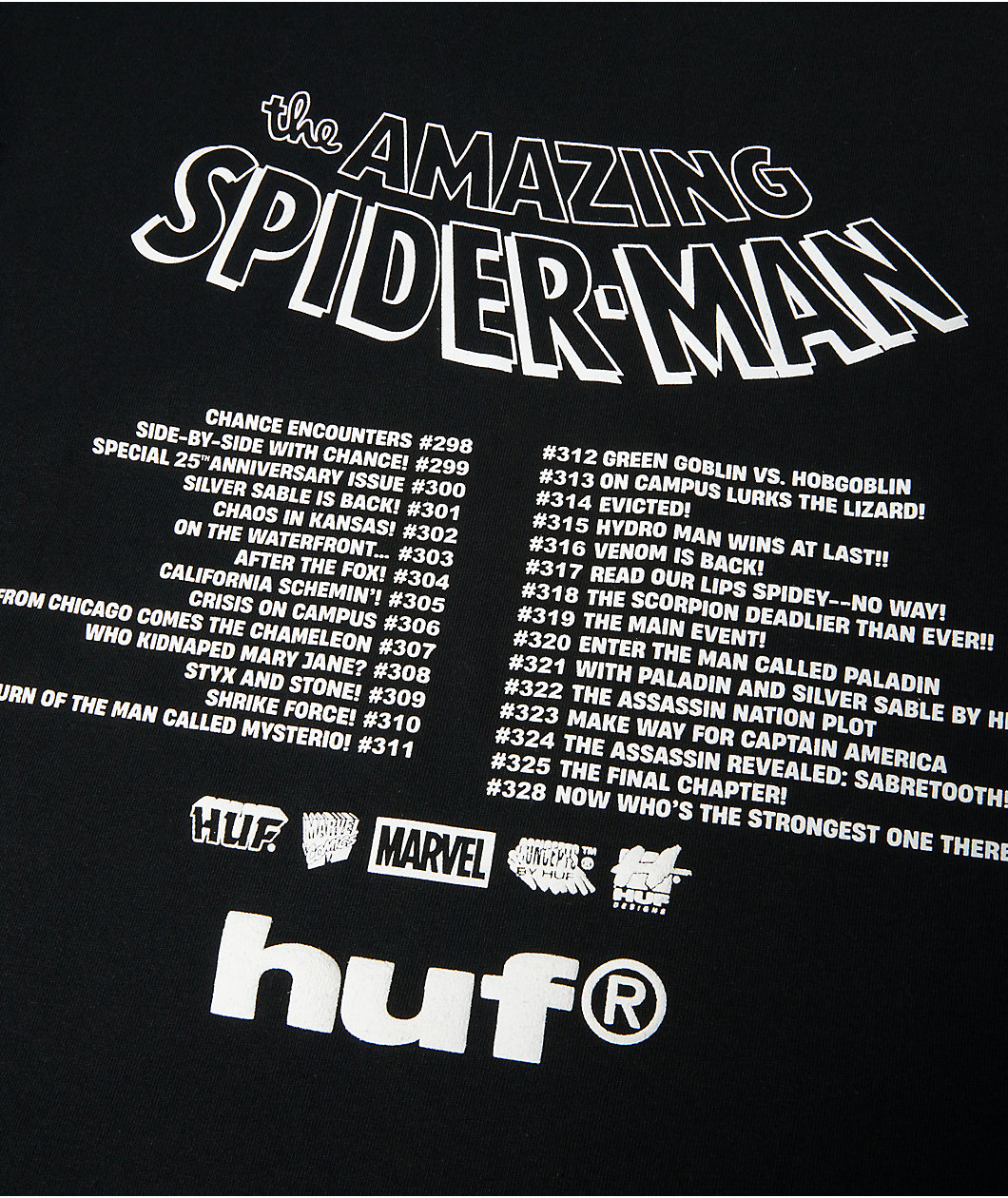 HUF x Spider-Man Three Hundred Black T-Shirt