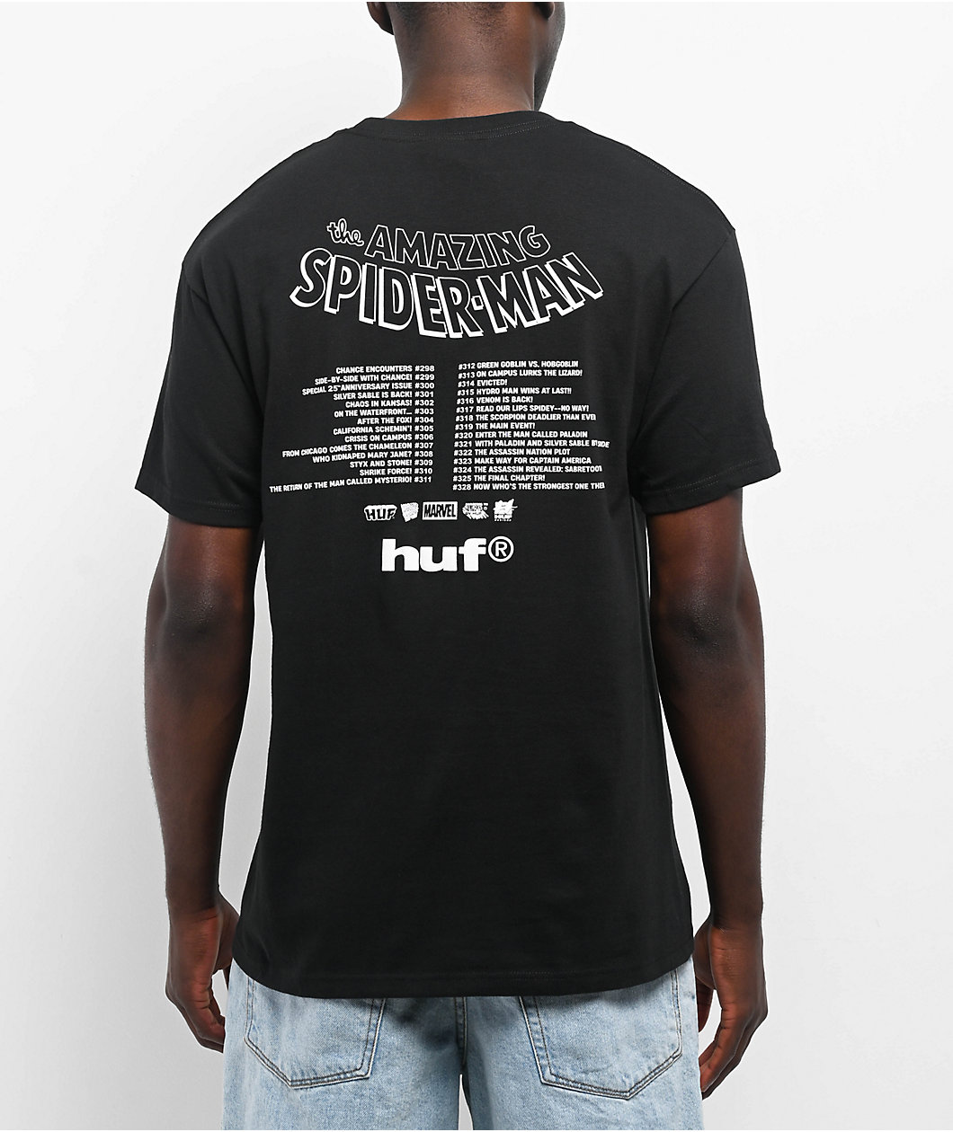 HUF x Spider-Man Three Hundred Black T-Shirt