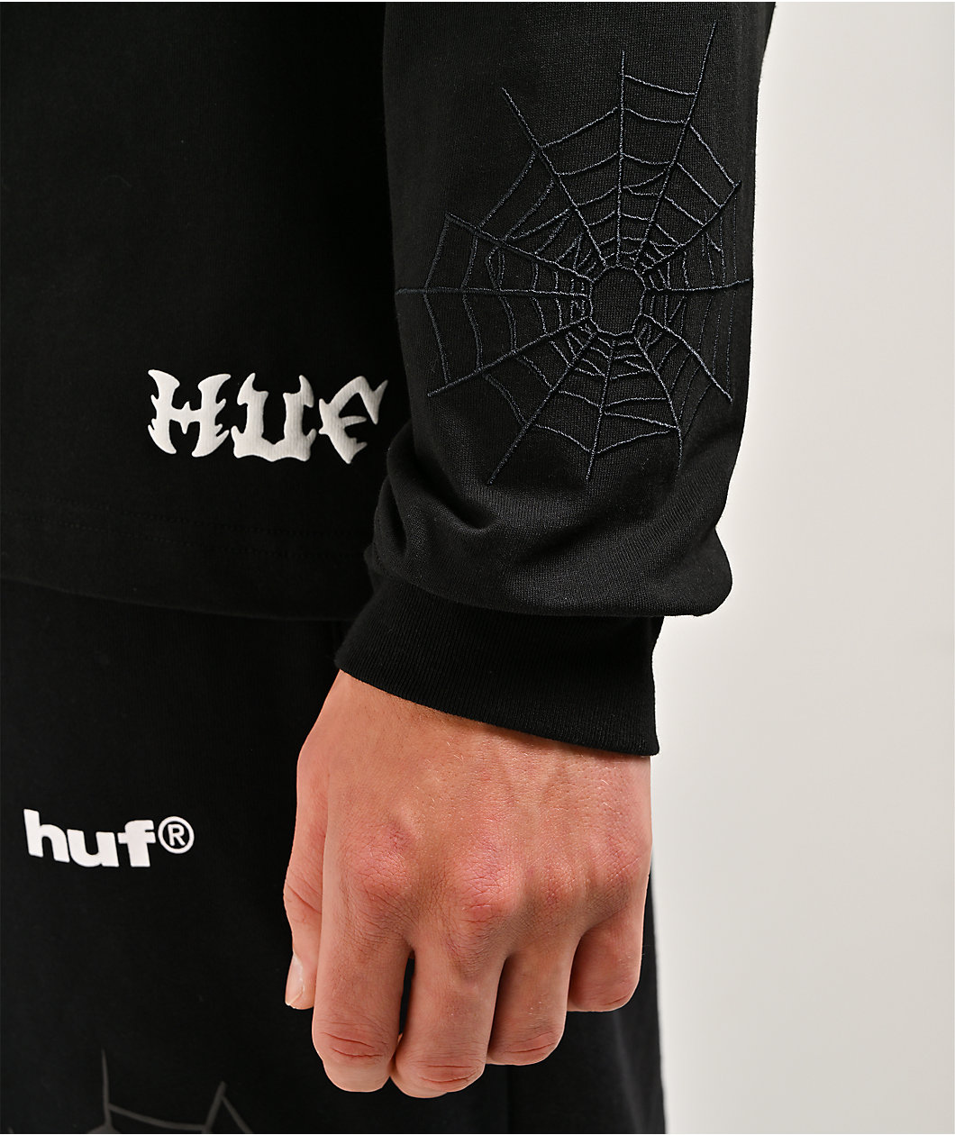 HUF x Spider-Man Upside Down Black Long Sleeve T-Shirt