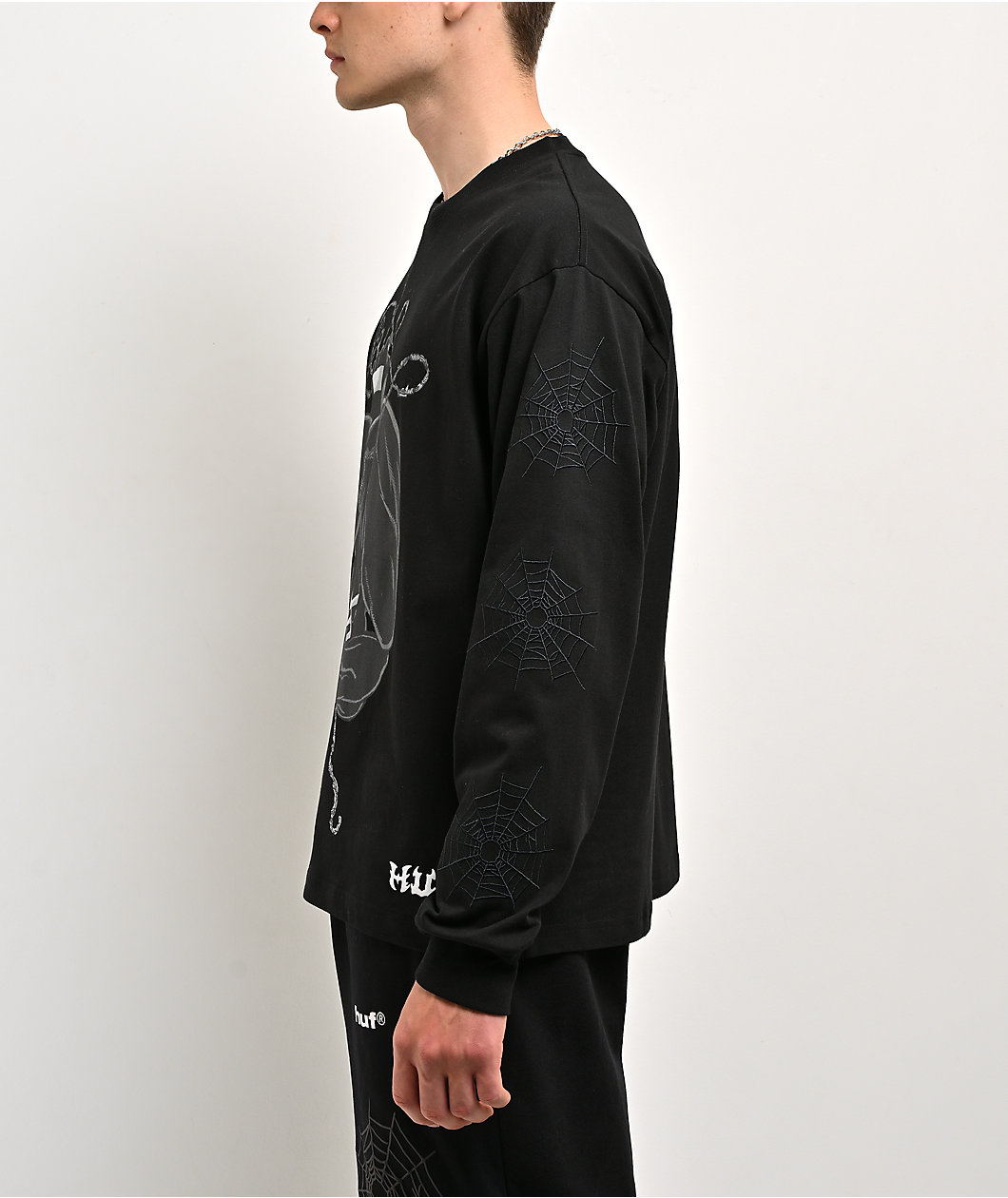 HUF x Spider-Man Upside Down Black Long Sleeve T-Shirt