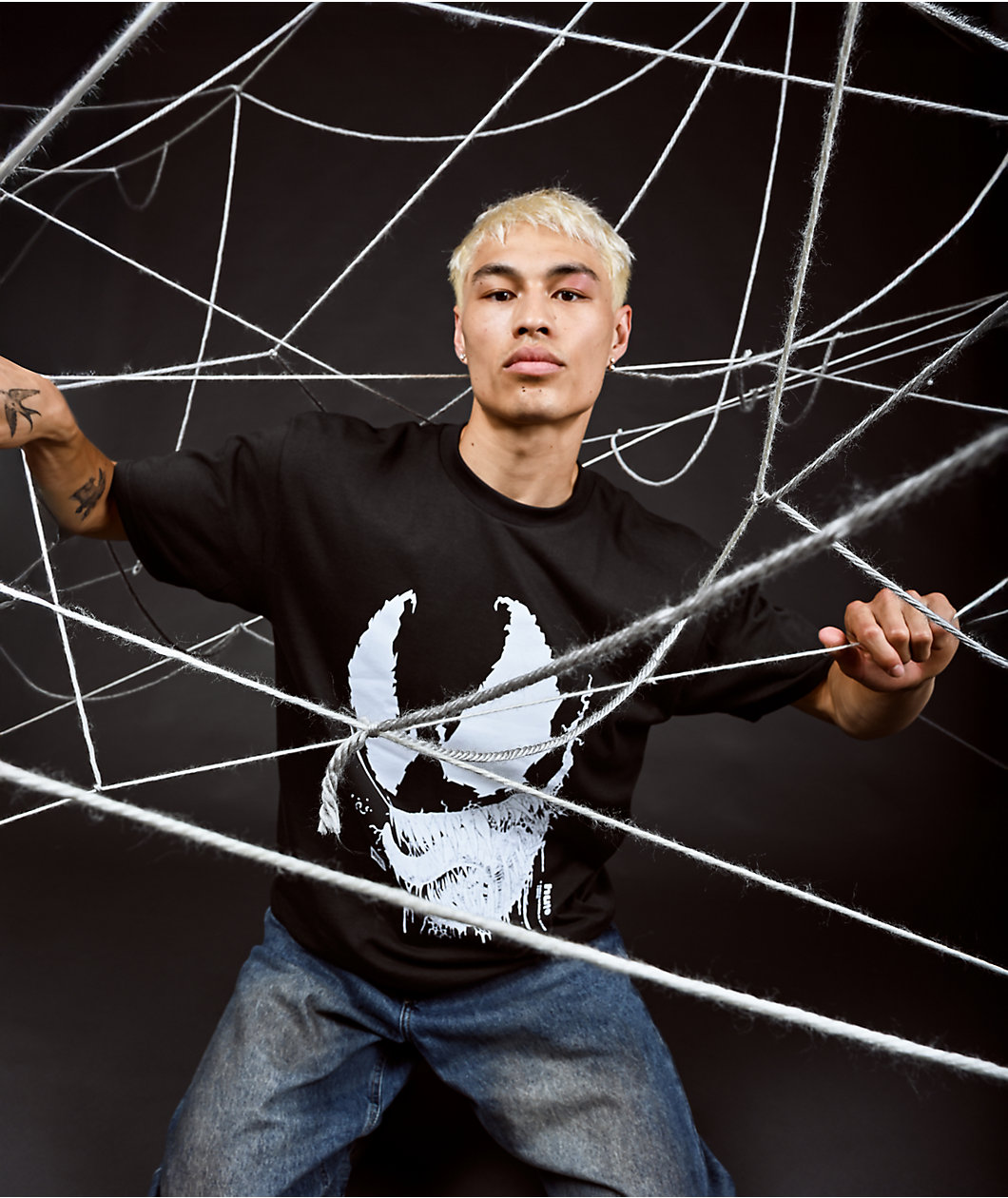 HUF x Spider-Man Vile Washed Black T-Shirt