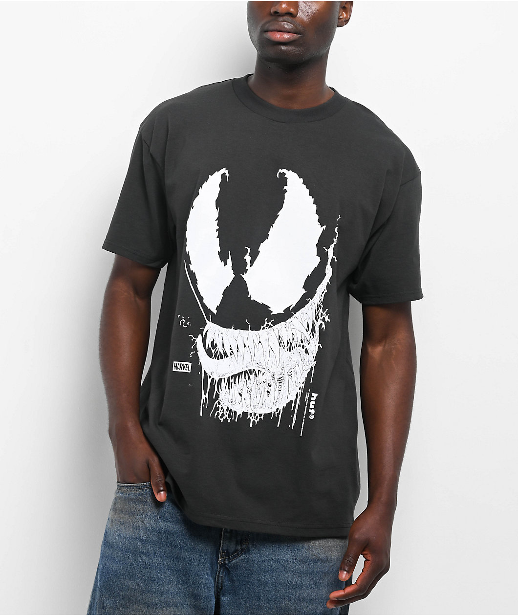 HUF x Spider-Man Vile Washed Black T-Shirt