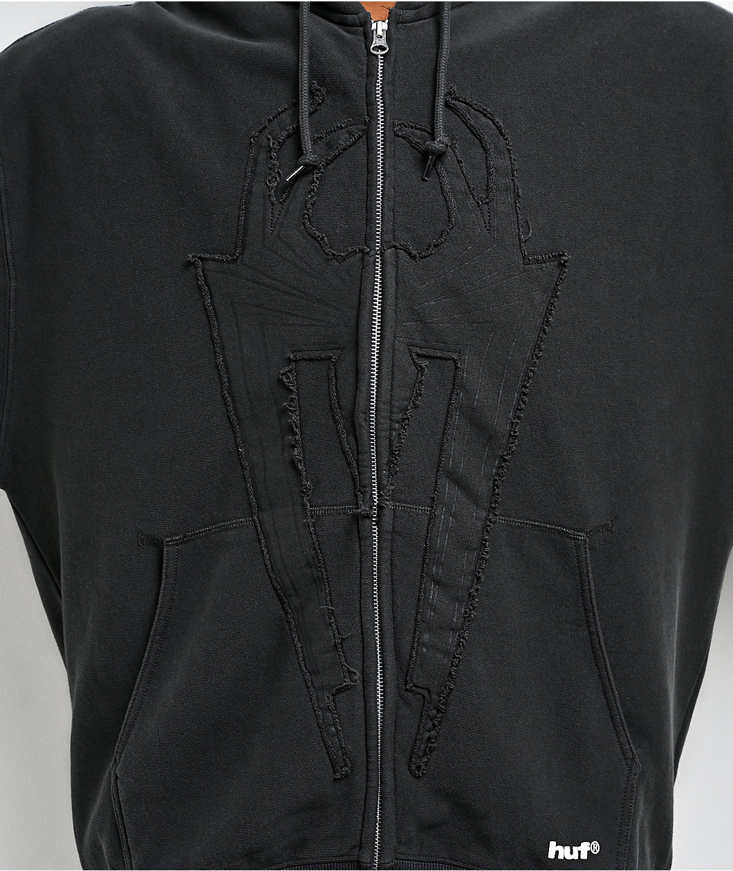 HUF x Spider-Man Web Black Wash Zip Hoodie