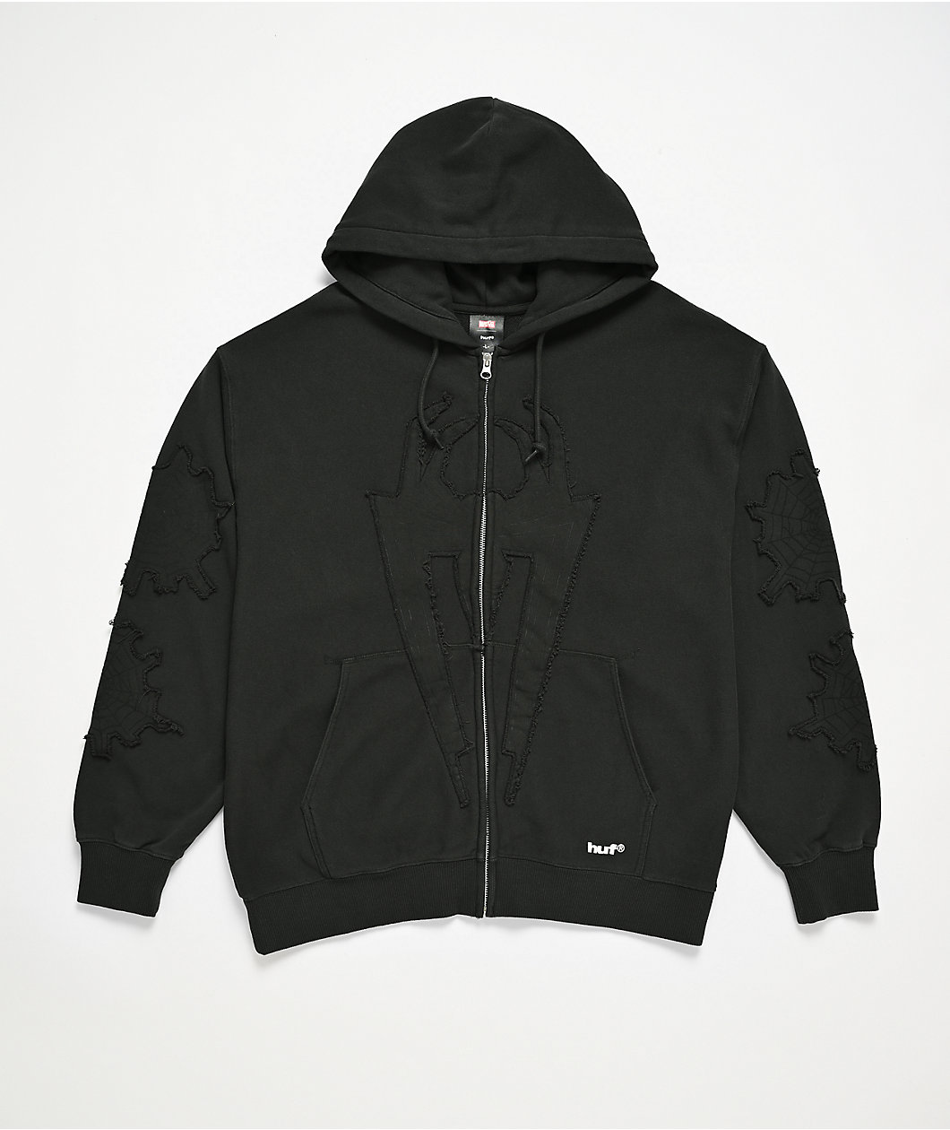HUF x Spider-Man Web Black Wash Zip Hoodie