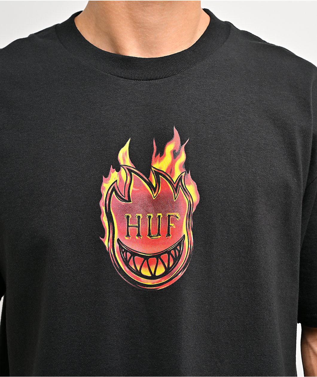 HUF x Spitfire Flame Galaxies Black T-Shirt