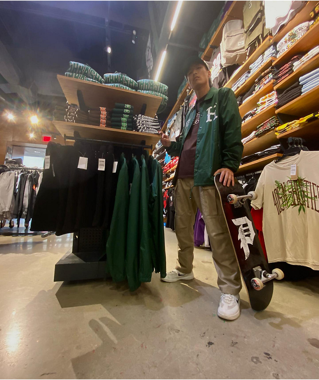 HUF x THRASHER Split Green Coaches Jacket