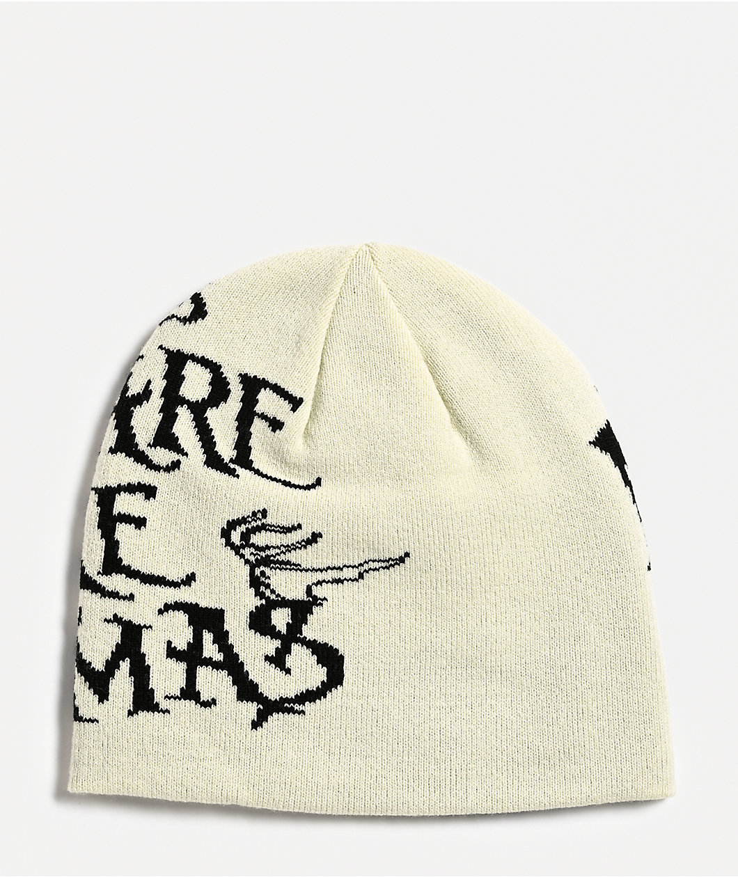 HUF x The Nightmare Before Christmas Natural & Black Reversible Skully Beanie