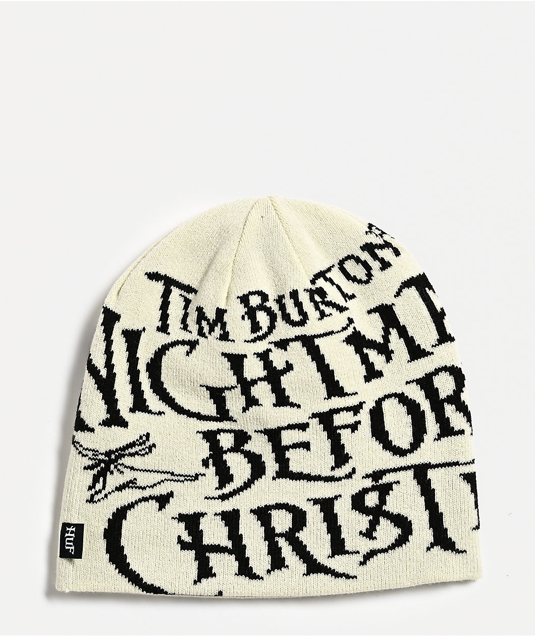 HUF x The Nightmare Before Christmas Natural & Black Reversible Skully Beanie