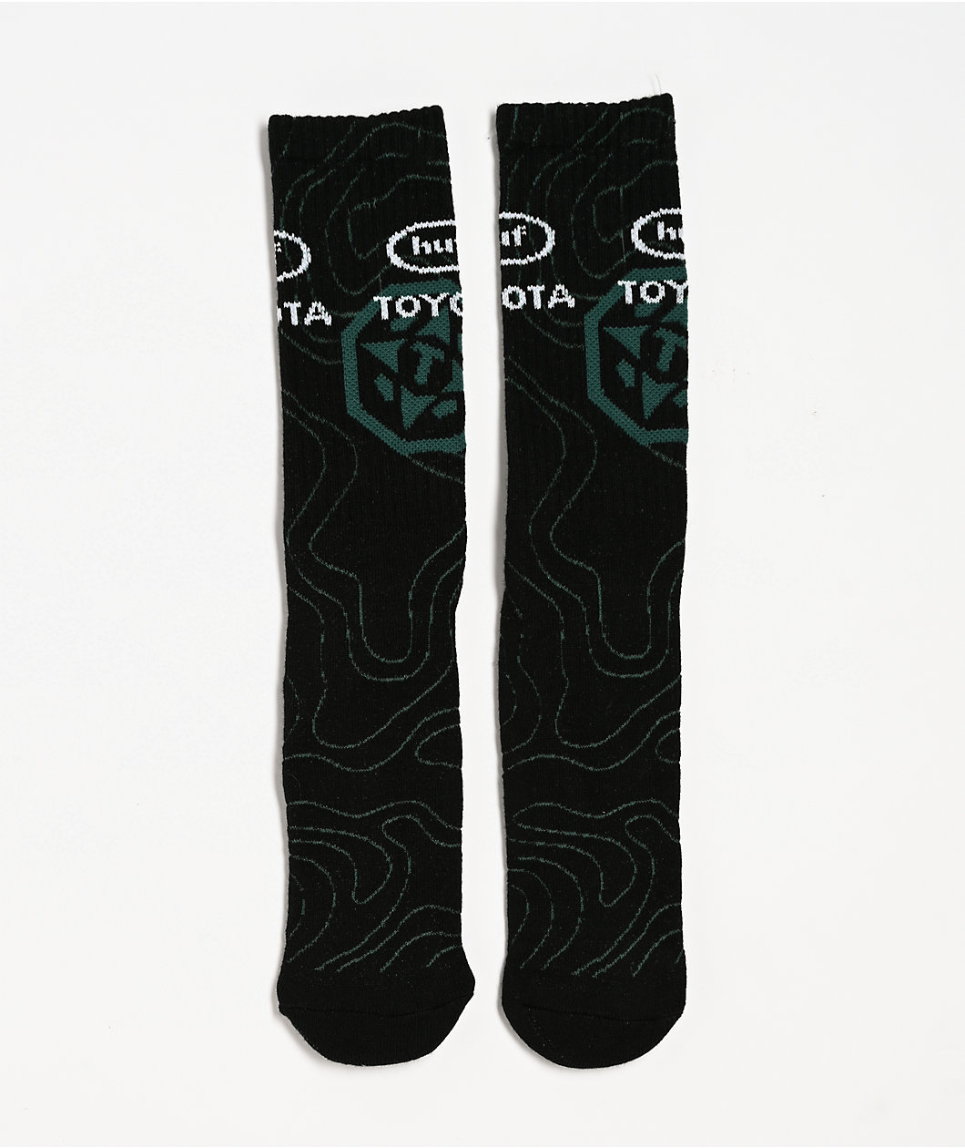 HUF x Toyota Topography Black Crew Socks