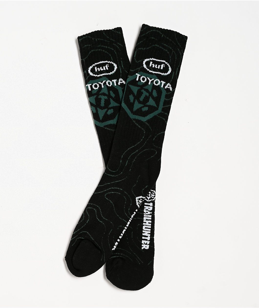 HUF x Toyota Topography Black Crew Socks