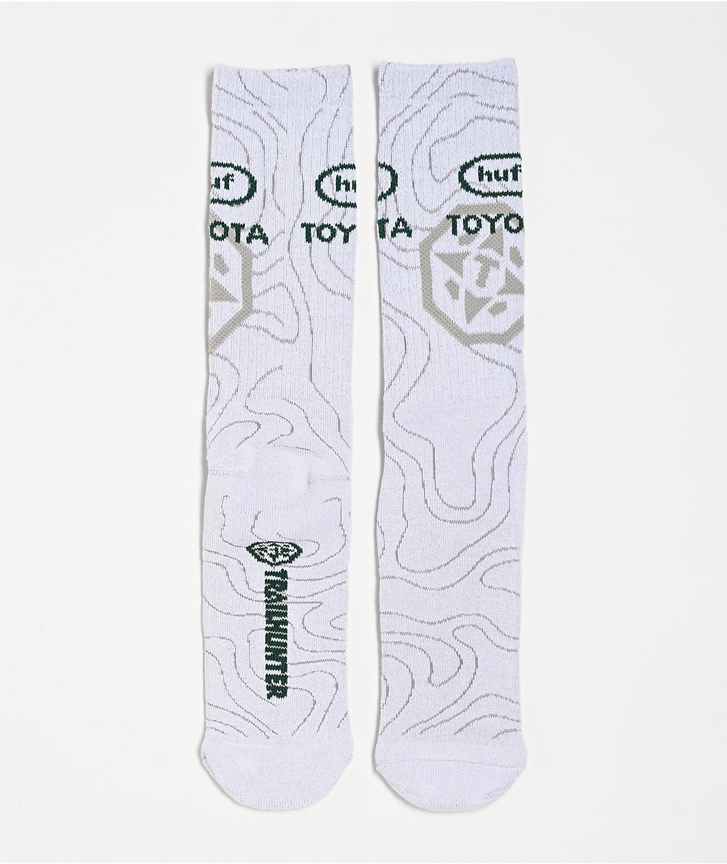 HUF x Toyota Topography White Crew Socks