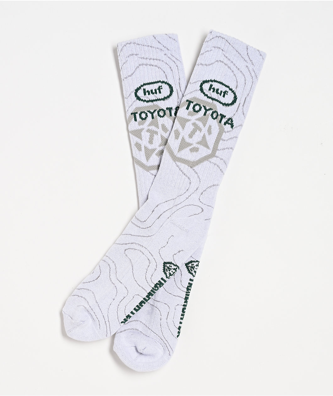 HUF x Toyota Topography White Crew Socks