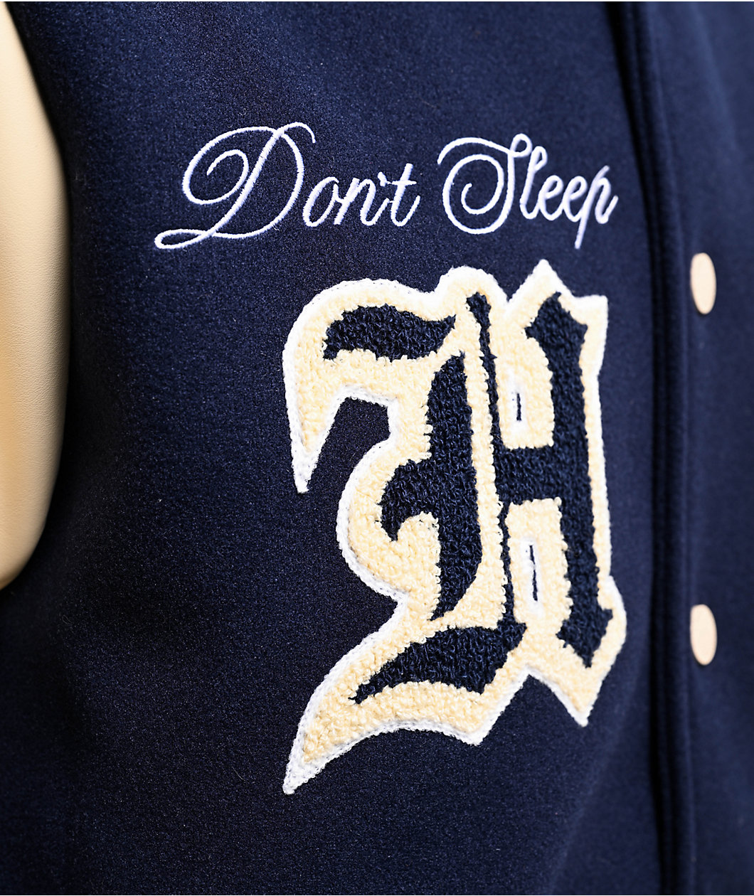 Hasta Muerte Legends Navy & Cream Letterman Jacket