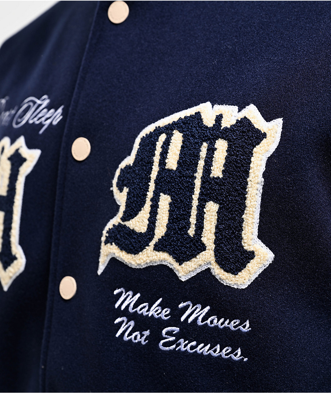 Hasta Muerte Legends Navy & Cream Letterman Jacket