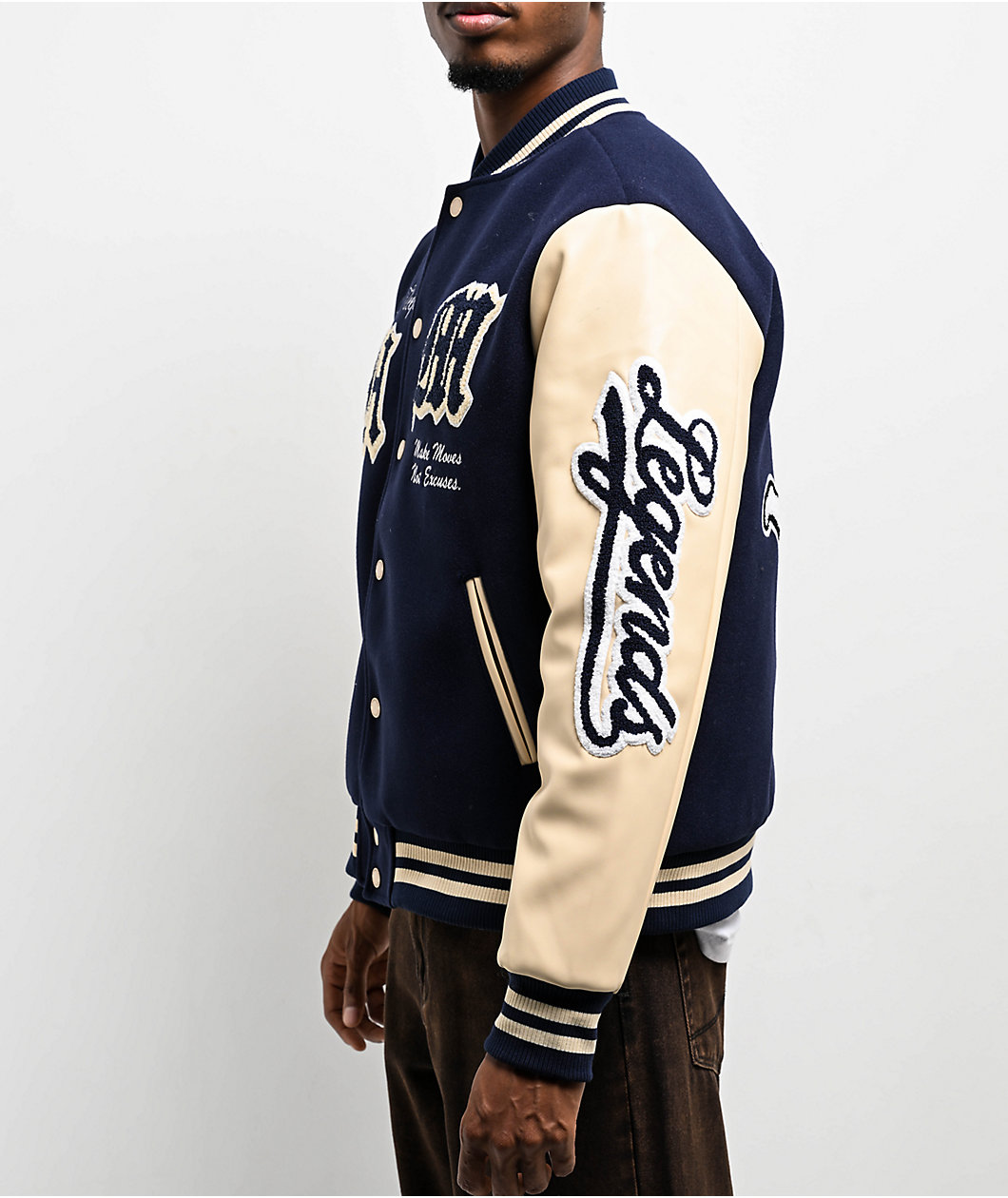 Hasta Muerte Legends Navy & Cream Letterman Jacket