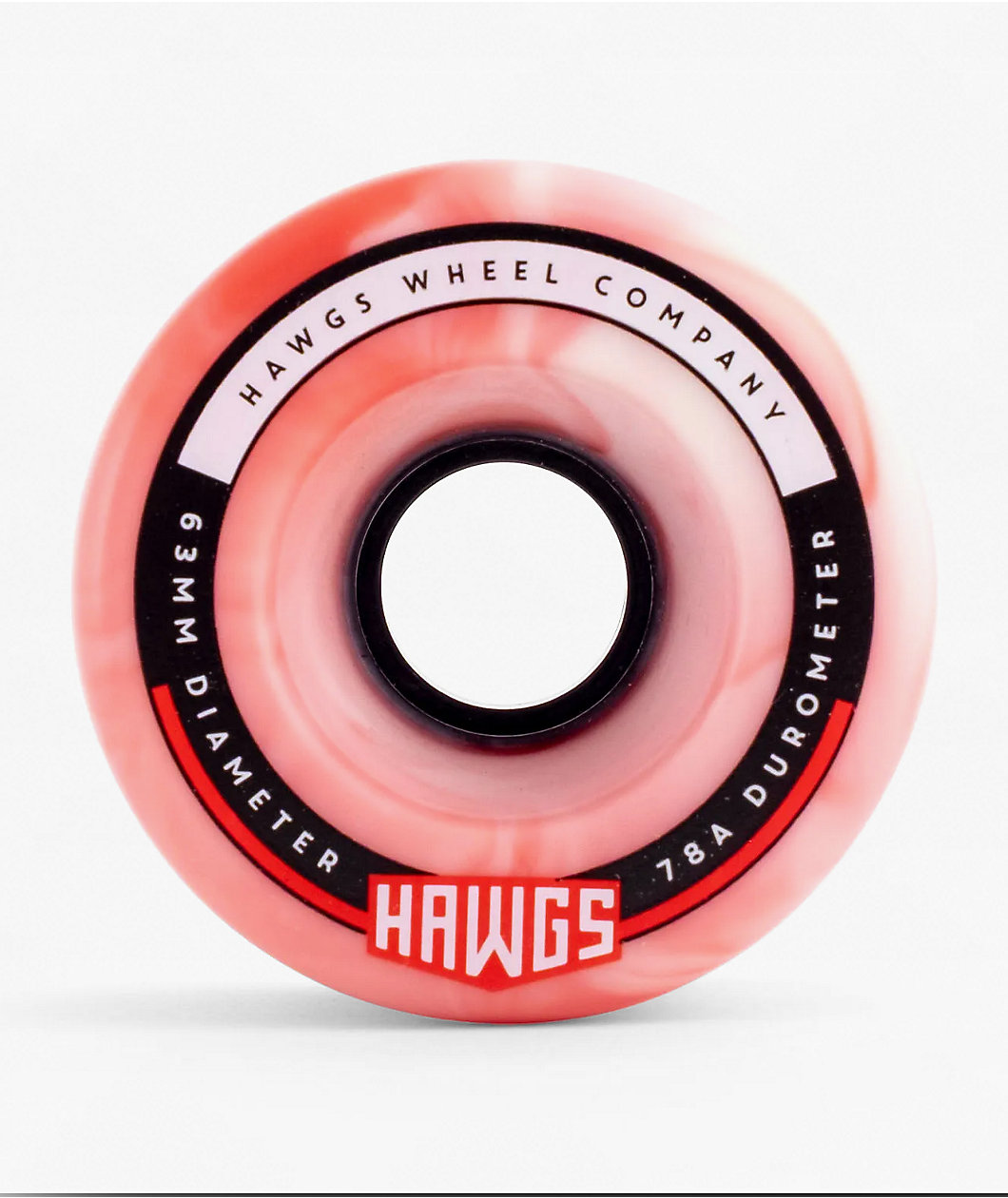 Hawgs Fatty 63mm 78a Pink & White Swirl Cruiser Skateboard Wheels