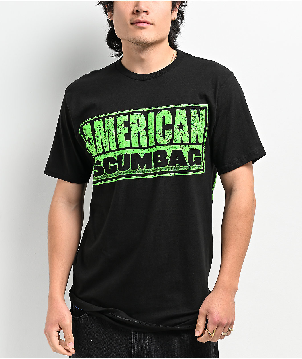 Hazheart American Scumbag Logo Black T-Shirt