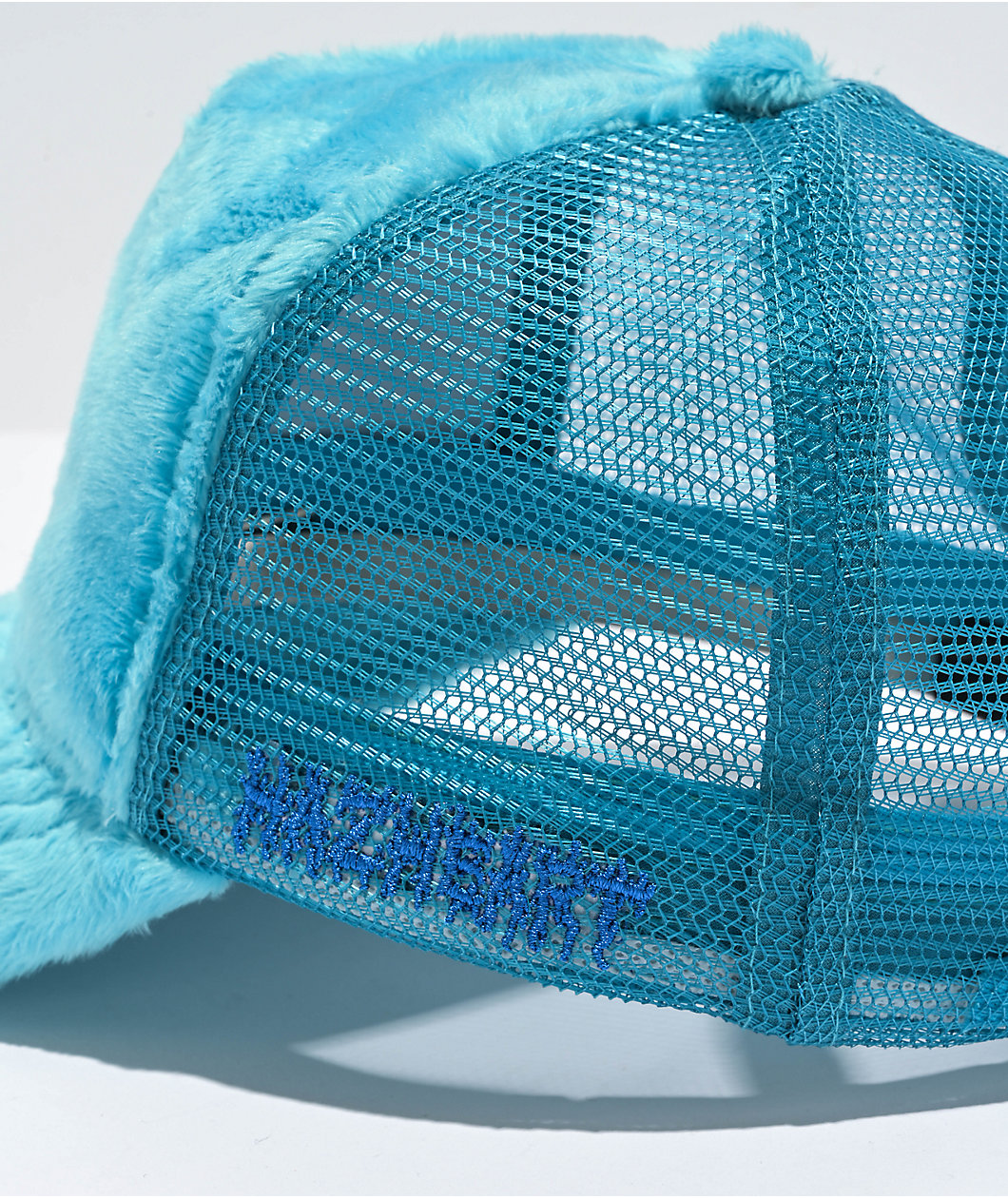 Hazheart Logo Blue Fuzzy Trucker Hat