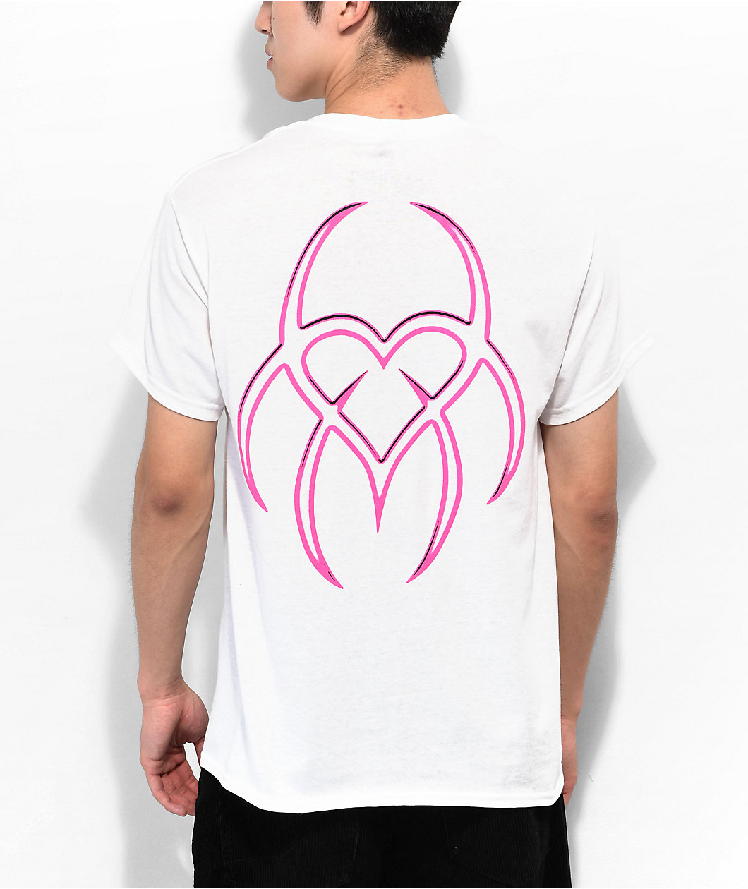 Hazheart Pink Flame White T-Shirt