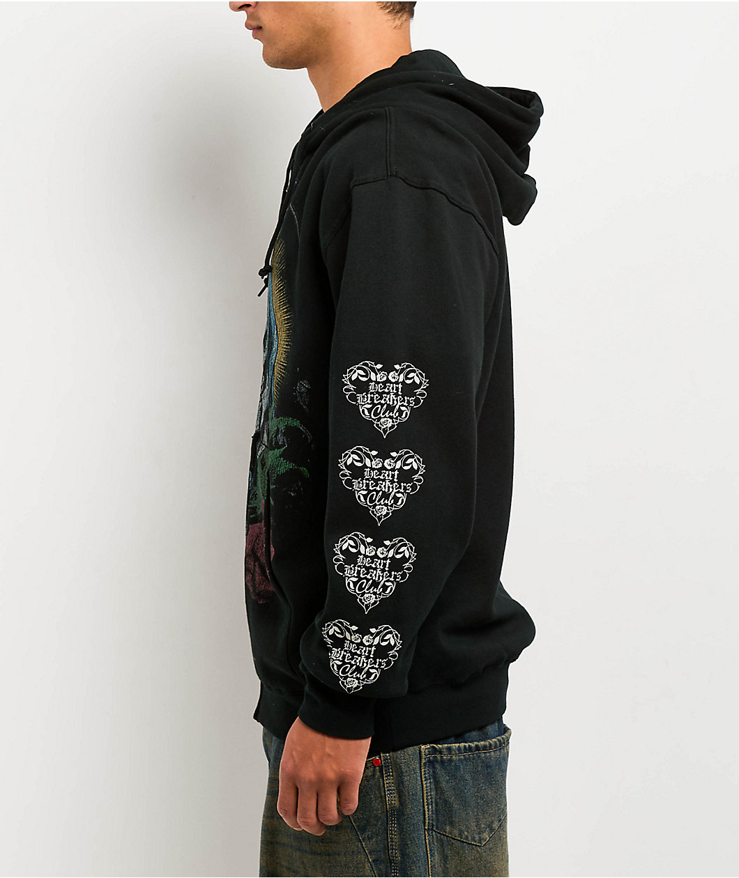 Heartbreakers Club Blessed Black Zip Hoodie