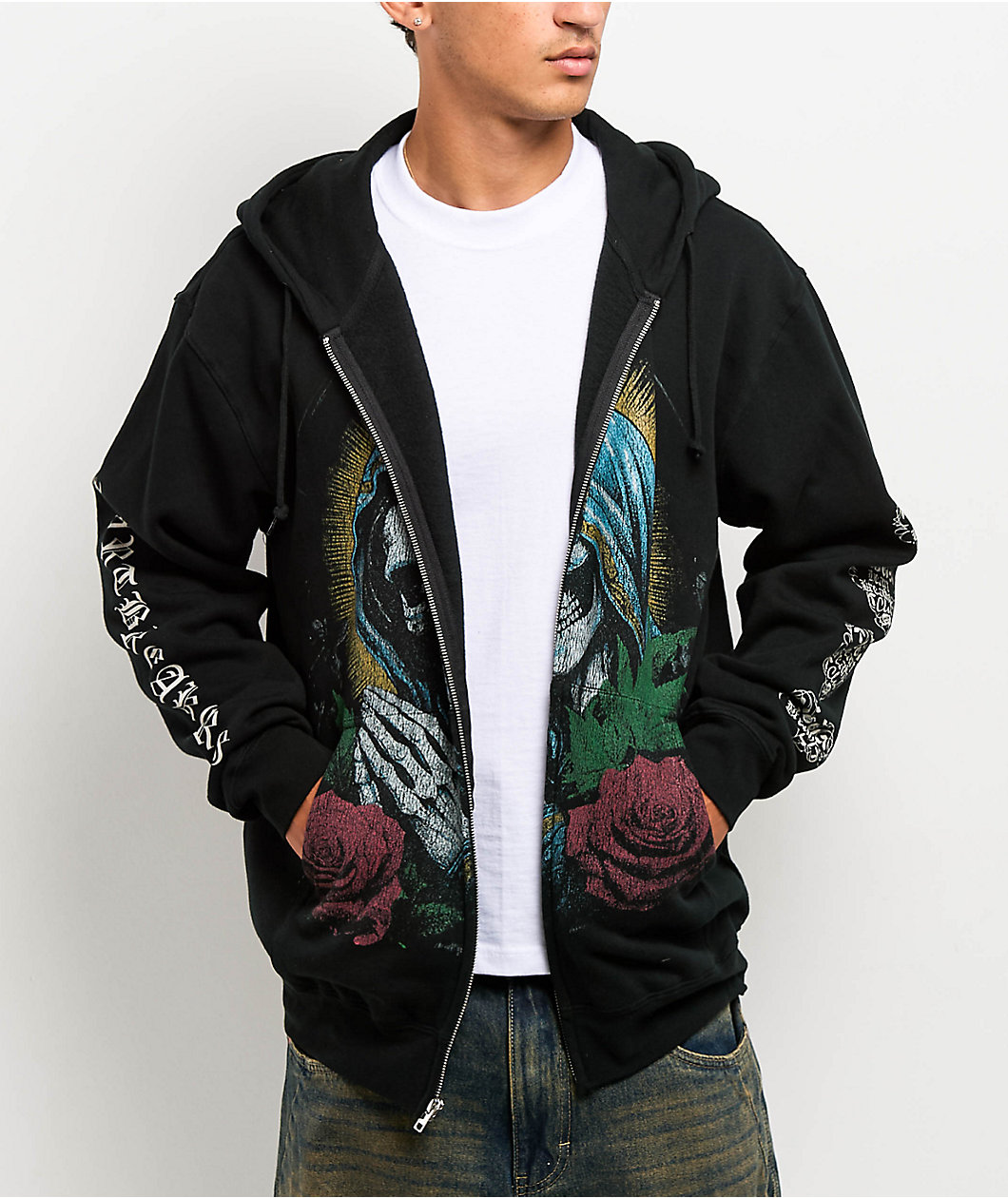 Heartbreakers Club Blessed Black Zip Hoodie